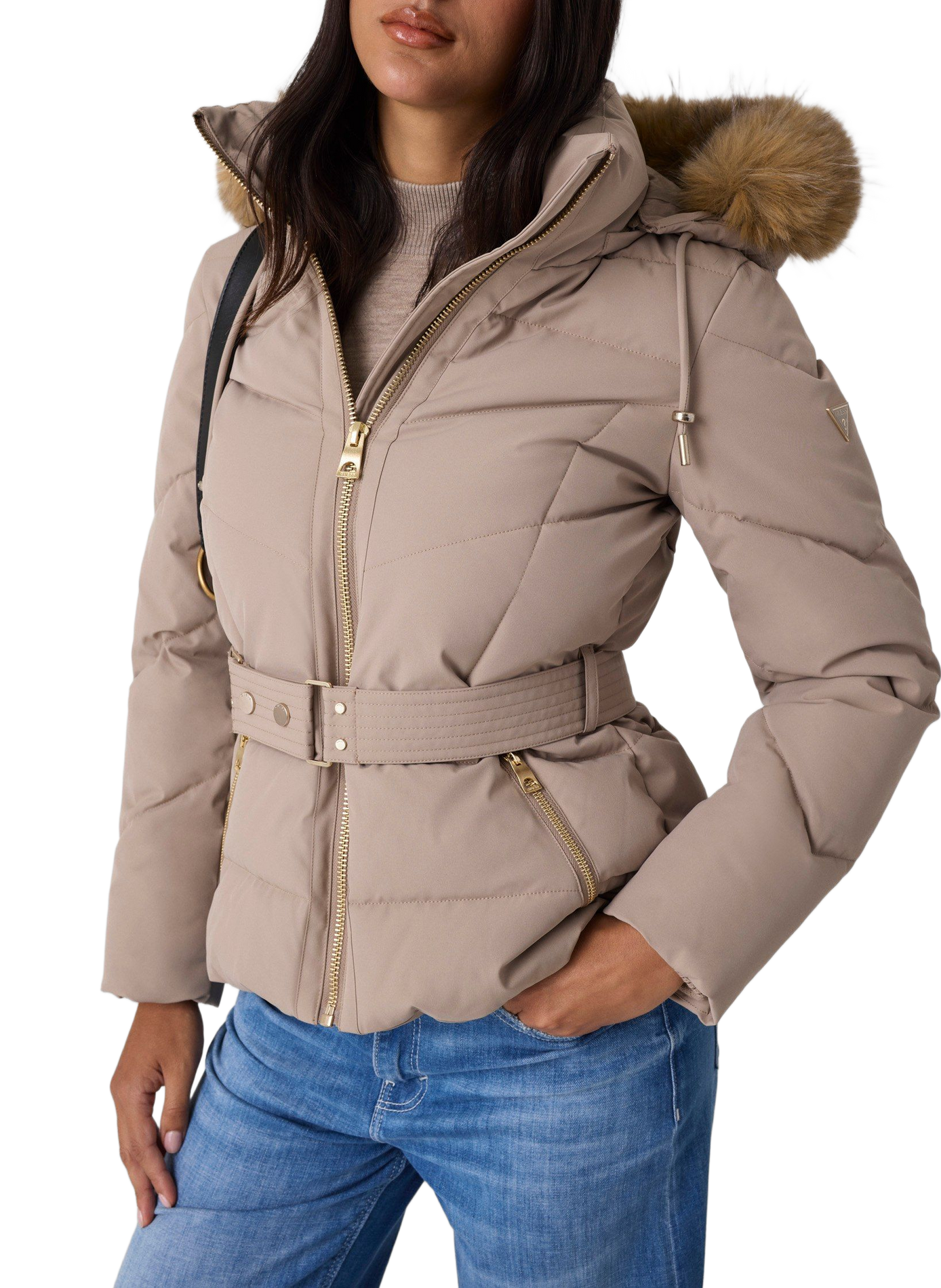 Doudoune cintrée col montant GUESS Grey