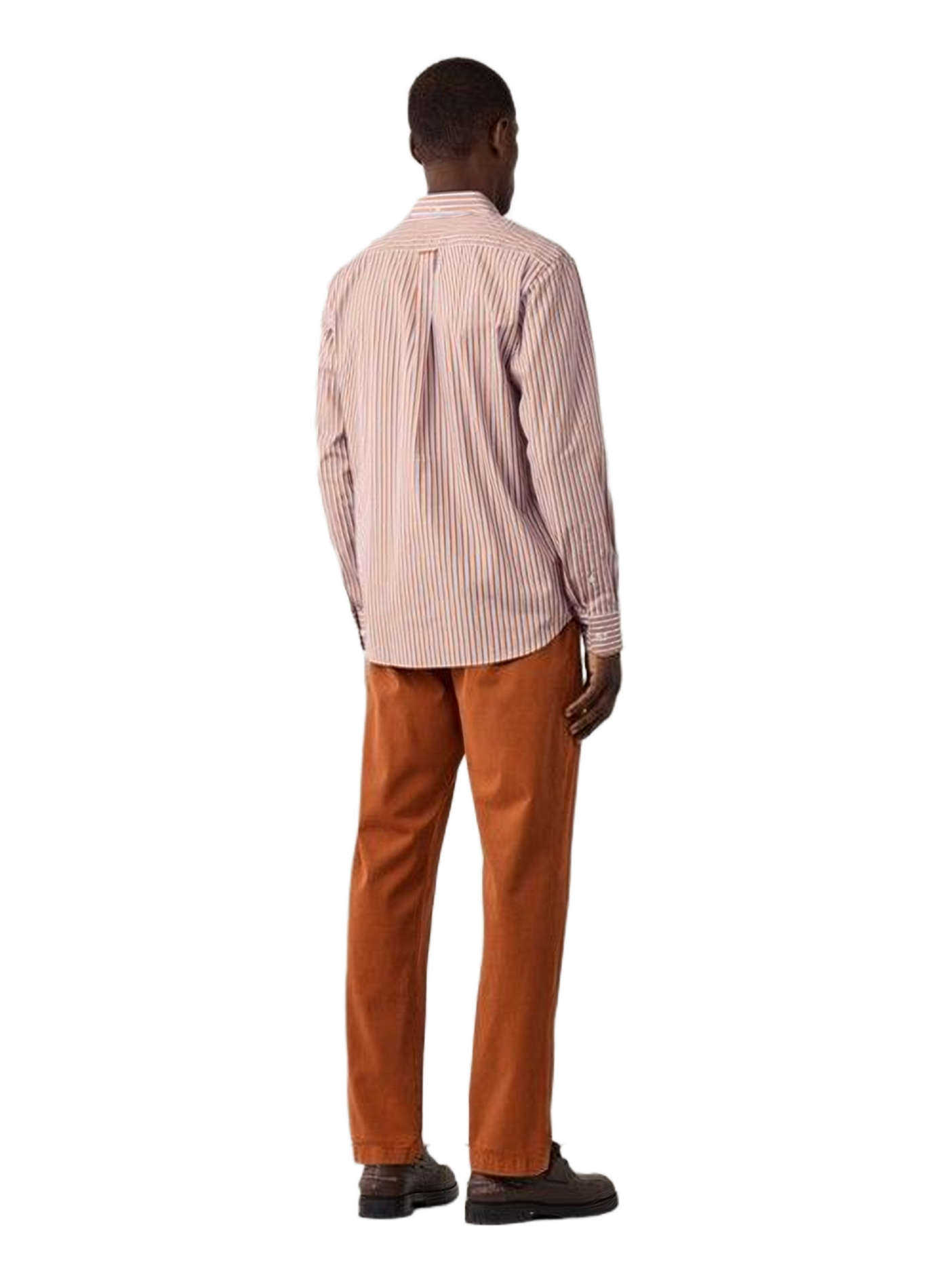 Classic-collar striped cotton shirt FACONNABLE Brown