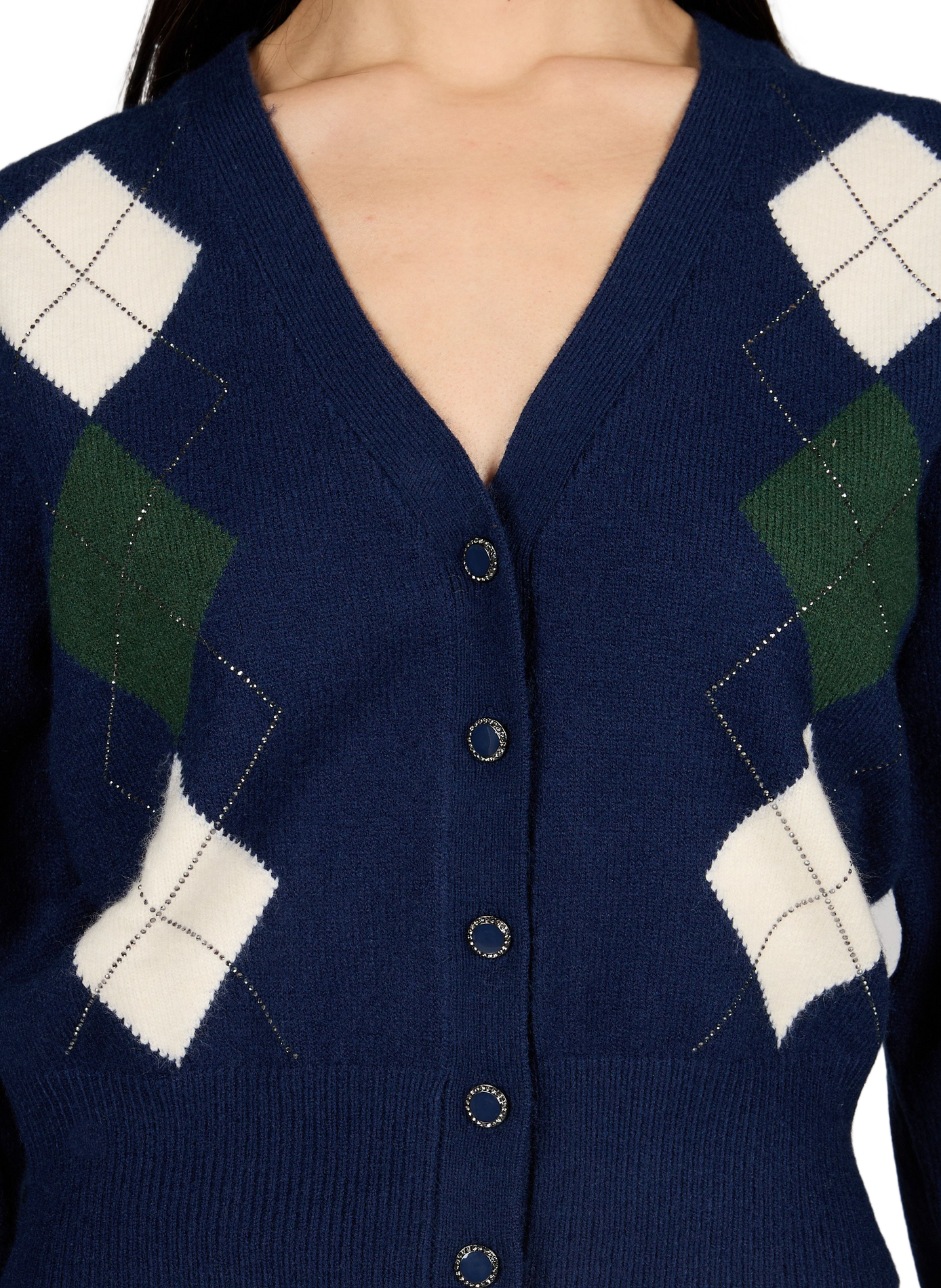 Weiter Cardigan GRACIE mit Muster GUESS Blau