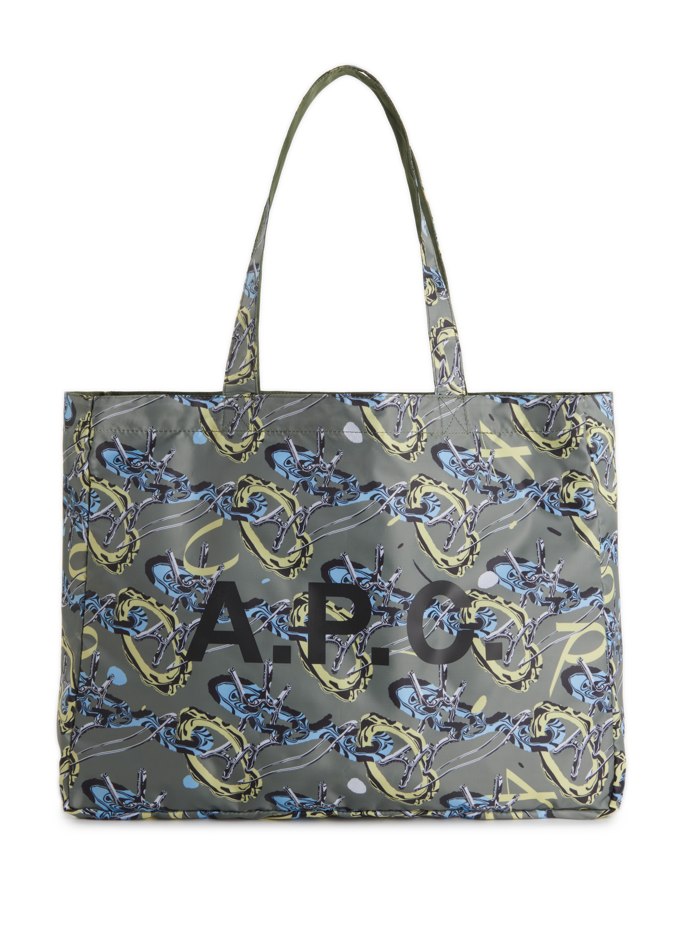 A.P.C. Printed tote bag Green