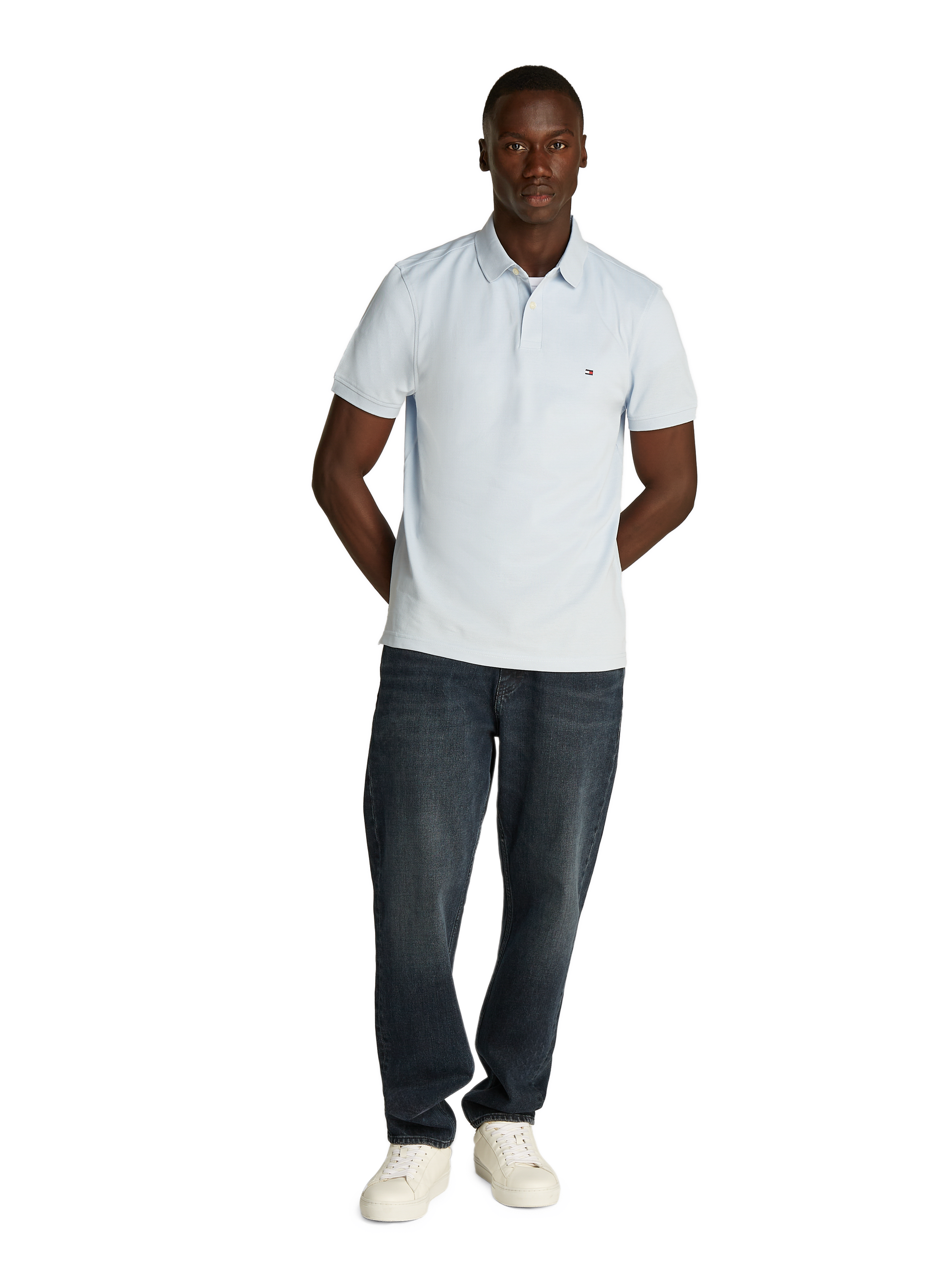 Organic cotton piqué polo shirt TOMMY HILFIGER Blue