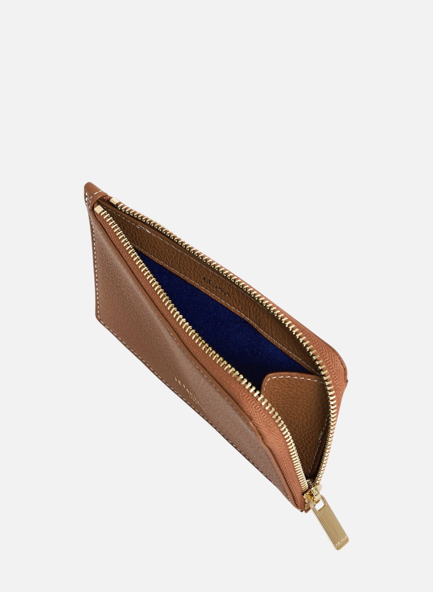 Porte cartes zippé emilie en cuir grainé LE TANNEUR Marron