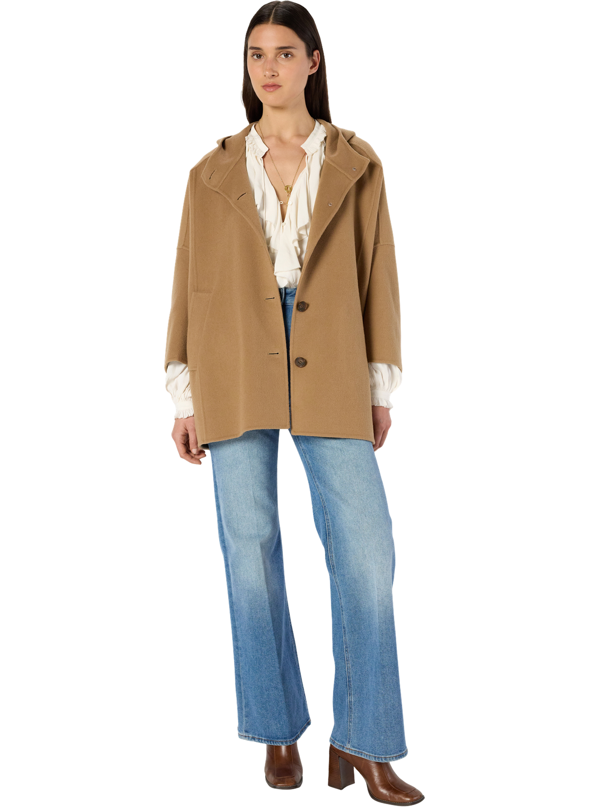 Manteau cape en laine - marla GERARD DAREL Beige