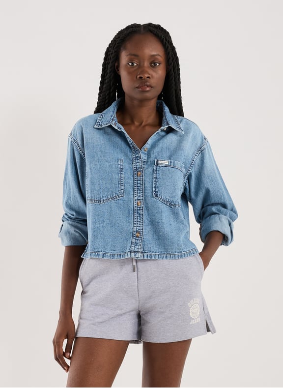 Short shirt with long sleeves Blue by GUESS GUESS Short shirt with long sleeves Blue