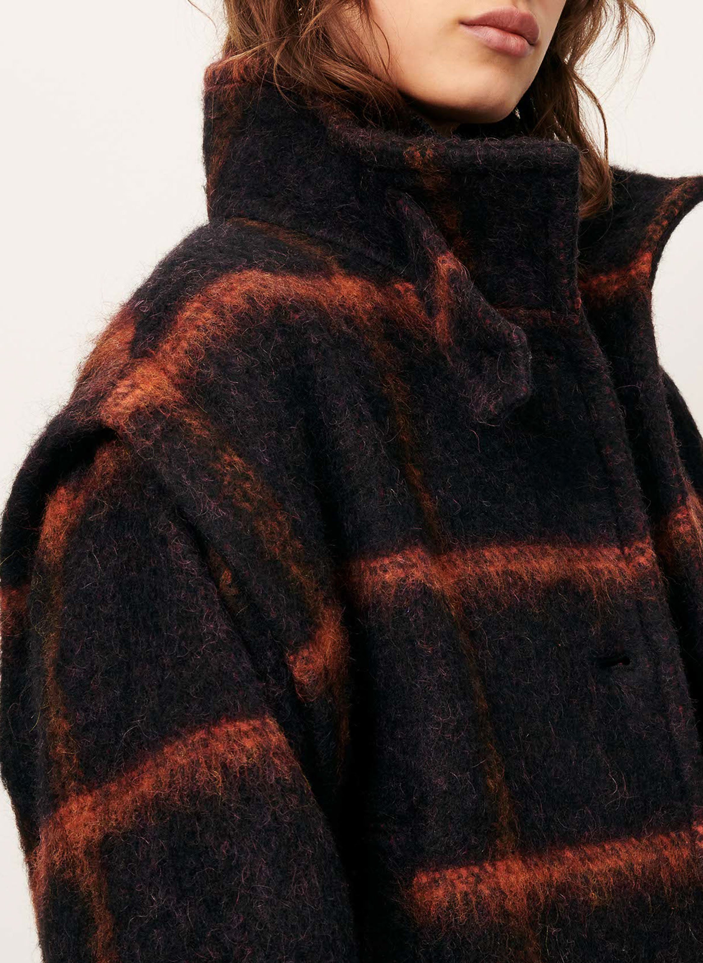 Manteau droit en laine mélangée paolino SESSUN Bleu