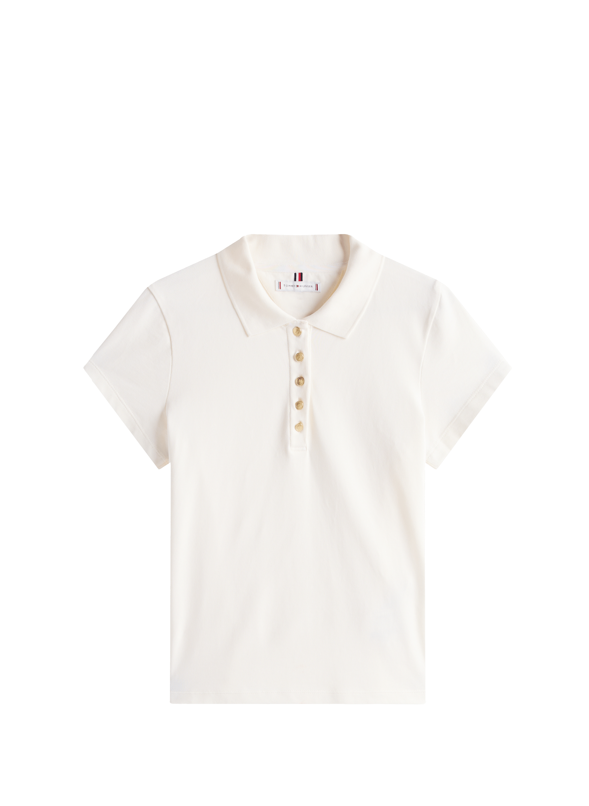 Fitted cotton polo TOMMY HILFIGER White
