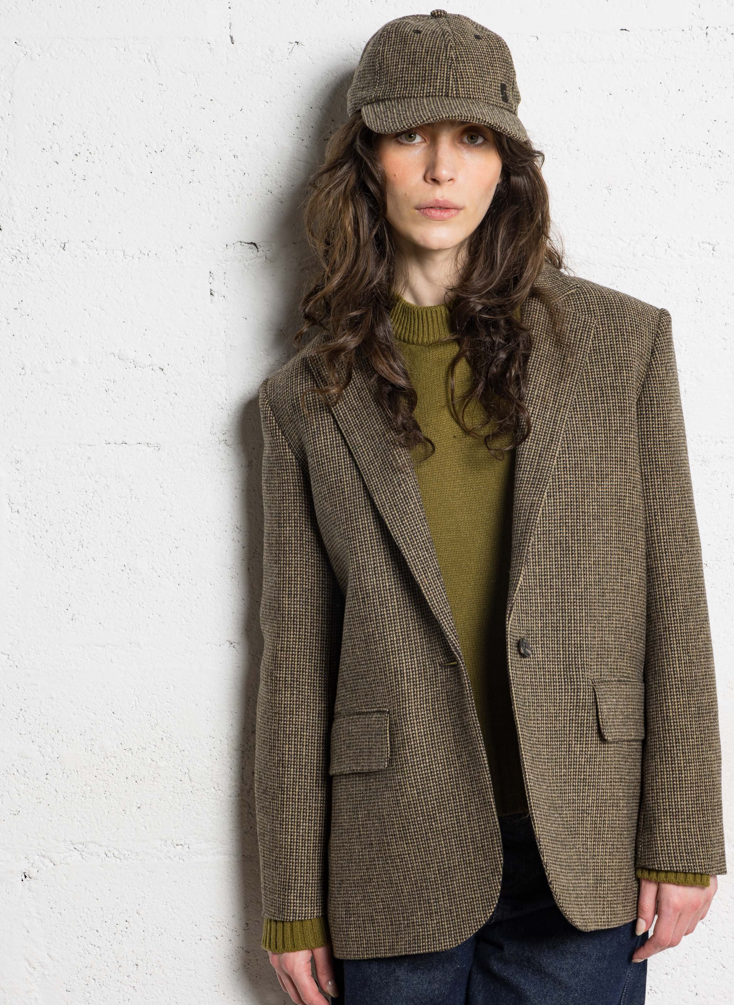 Veste de tailleur droite en laine sevres SOEUR Marron