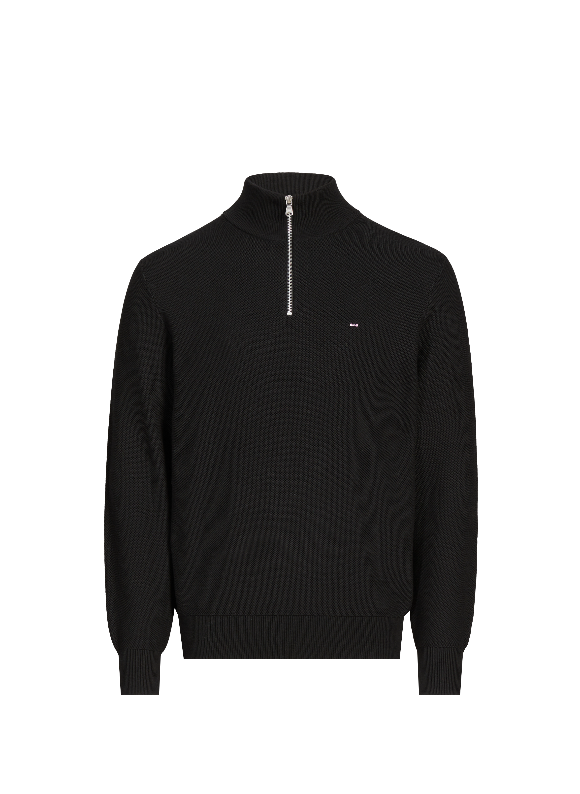 EDEN PARK Pull col zippé en coton Noir