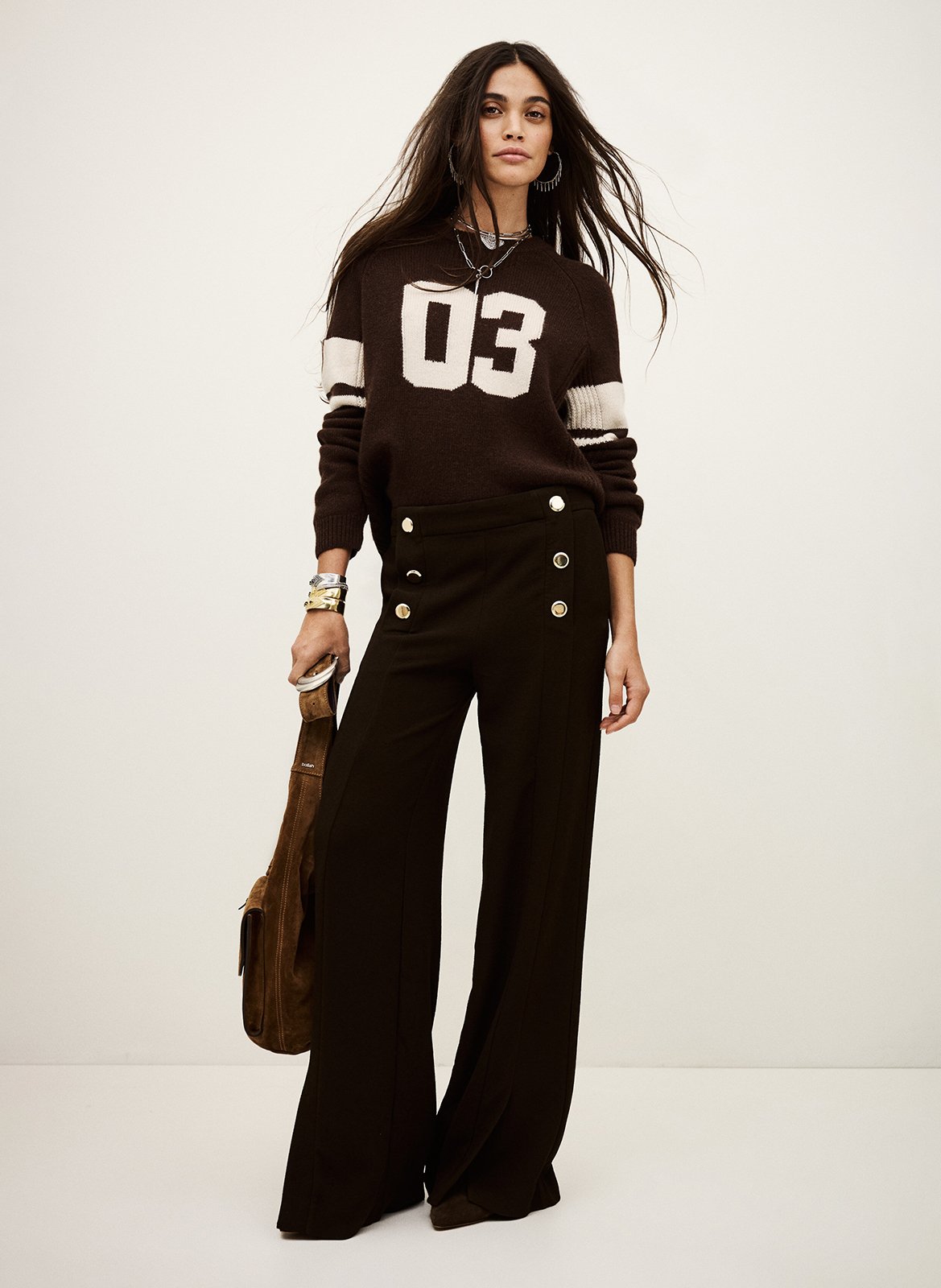 Pantalon large falcon BA&SH Marron