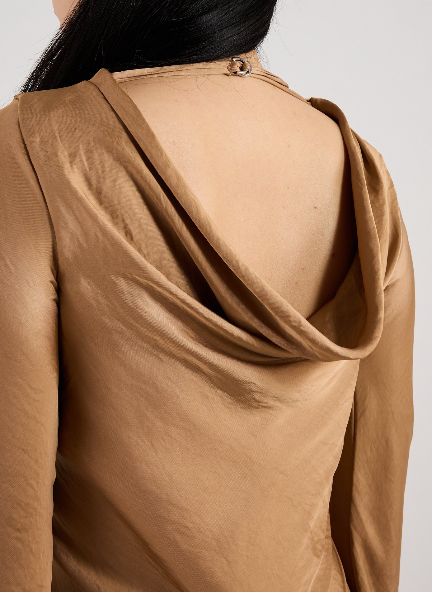 Robe courte fluide satinée TOPSHOP Marron