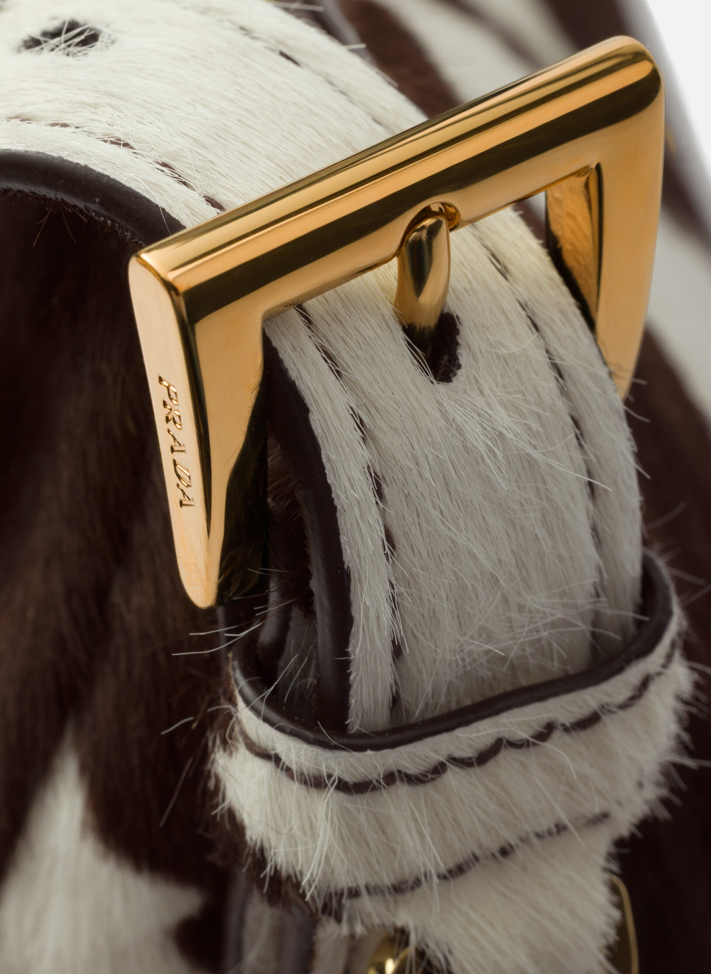 Sac porté épaule prada aimée en cuir imprimé PRADA Blanc