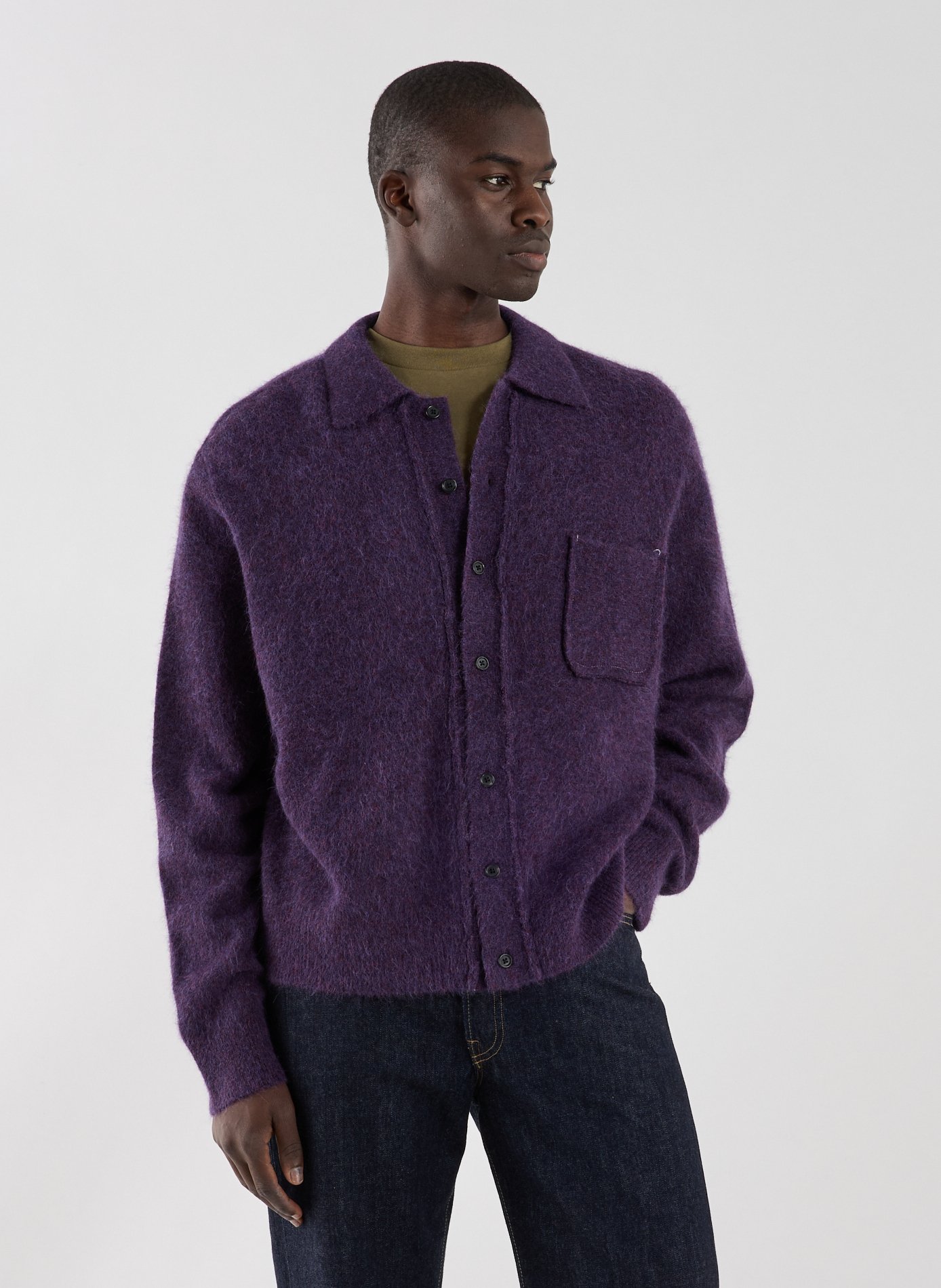 Cardigan en laine mélangée CAMIEL FORTGENS Marron