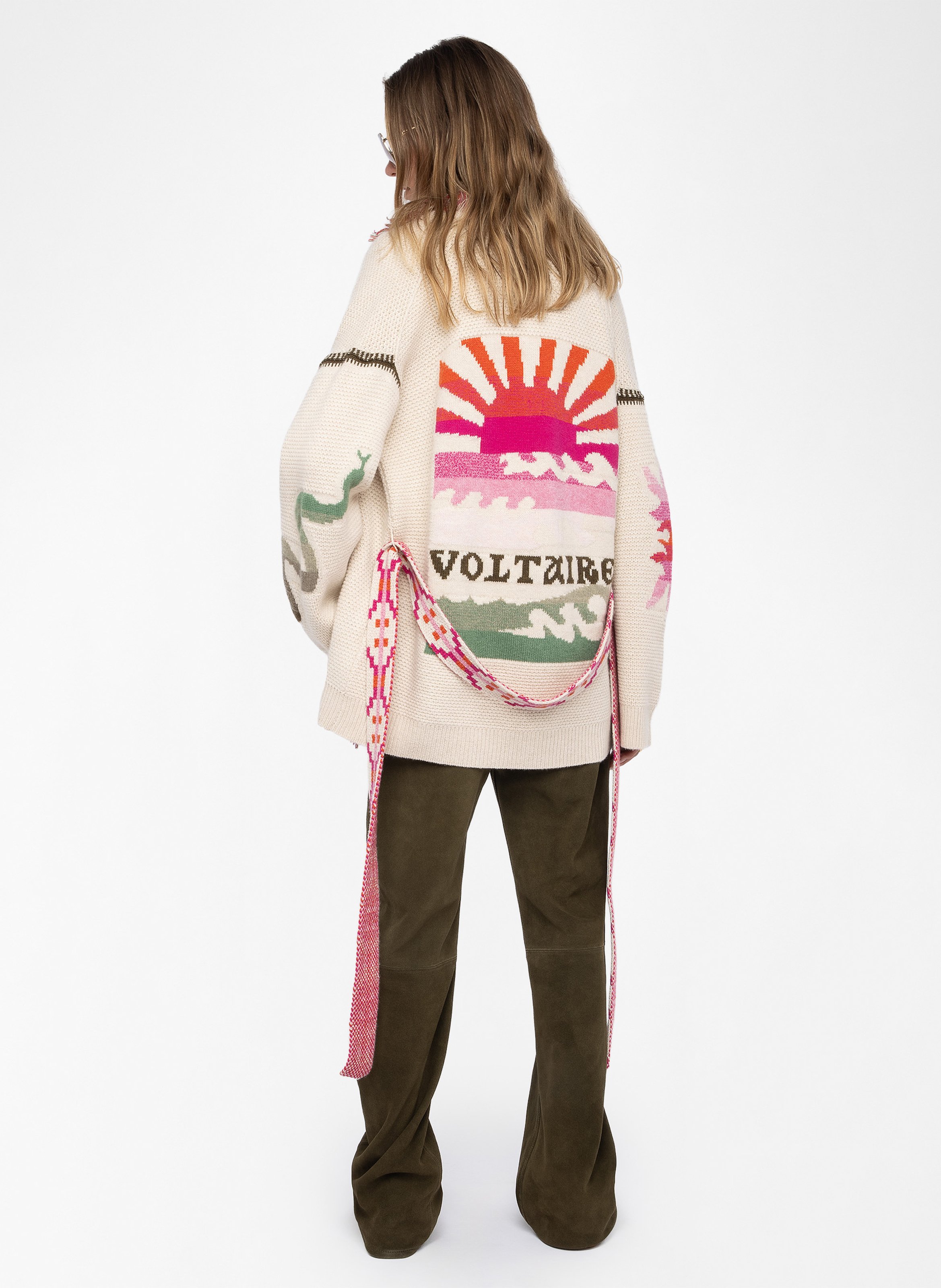 Manteau droit col châle en laine et cachemire alpa ZADIG&VOLTAIRE Beige