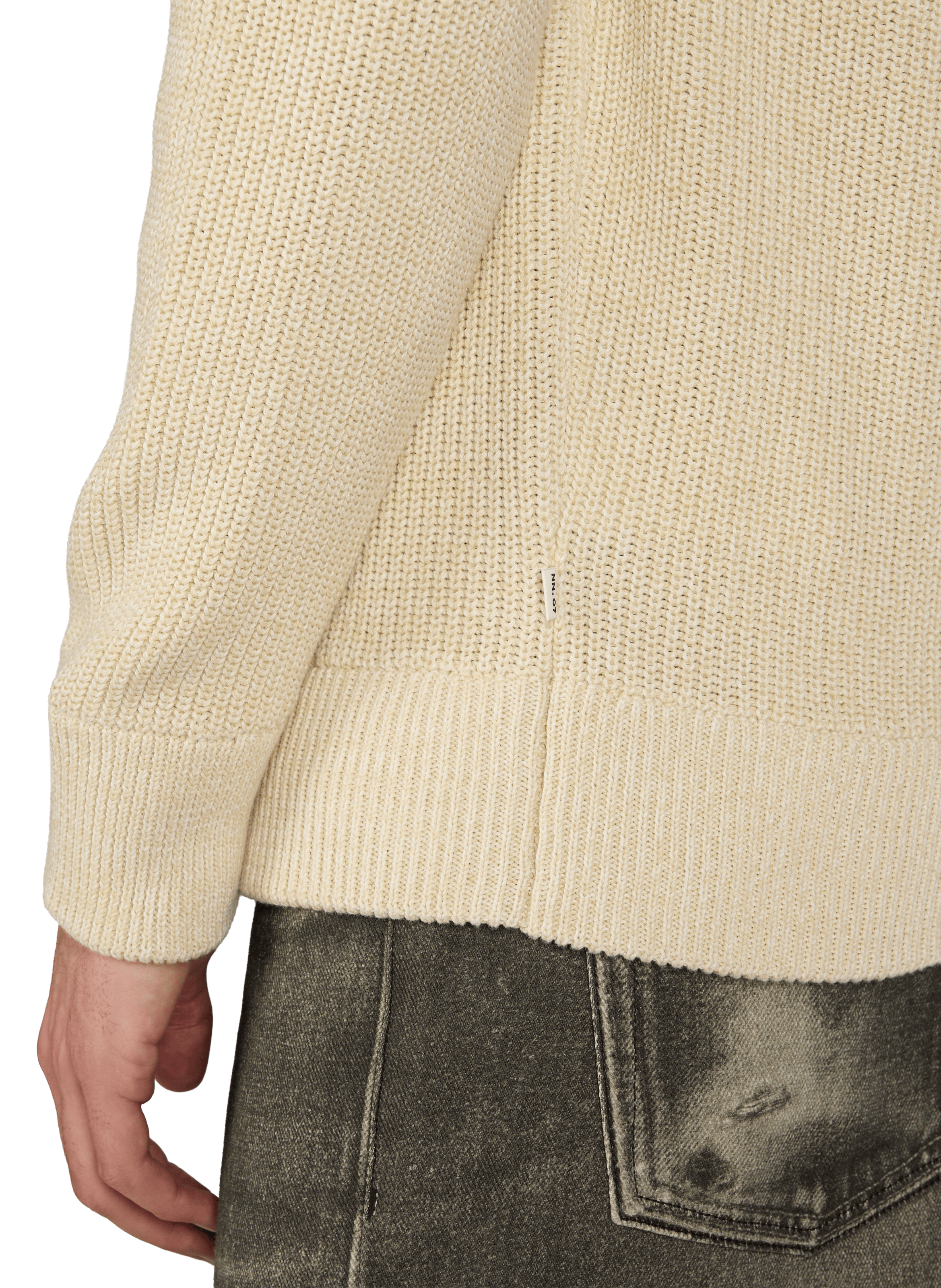 Pull côtelé en maille de coton NN.07 Beige