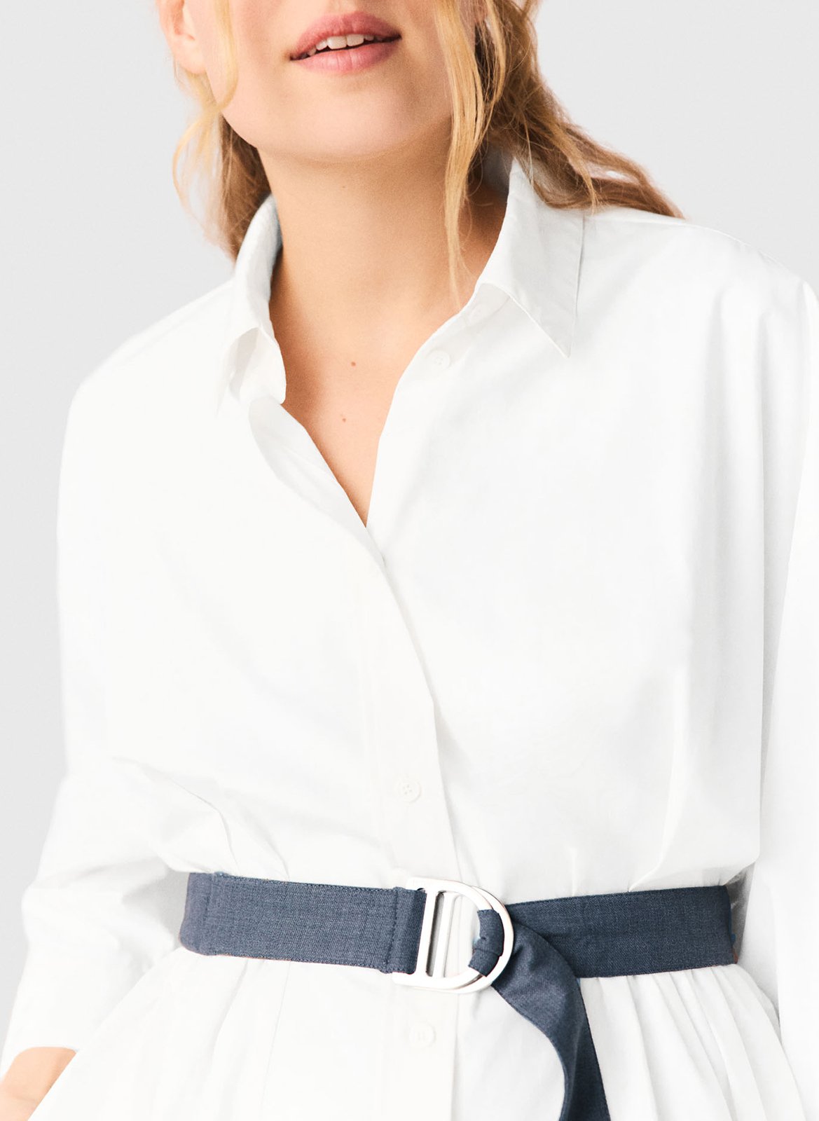 Robe courte col classique en coton MAJE Blanc