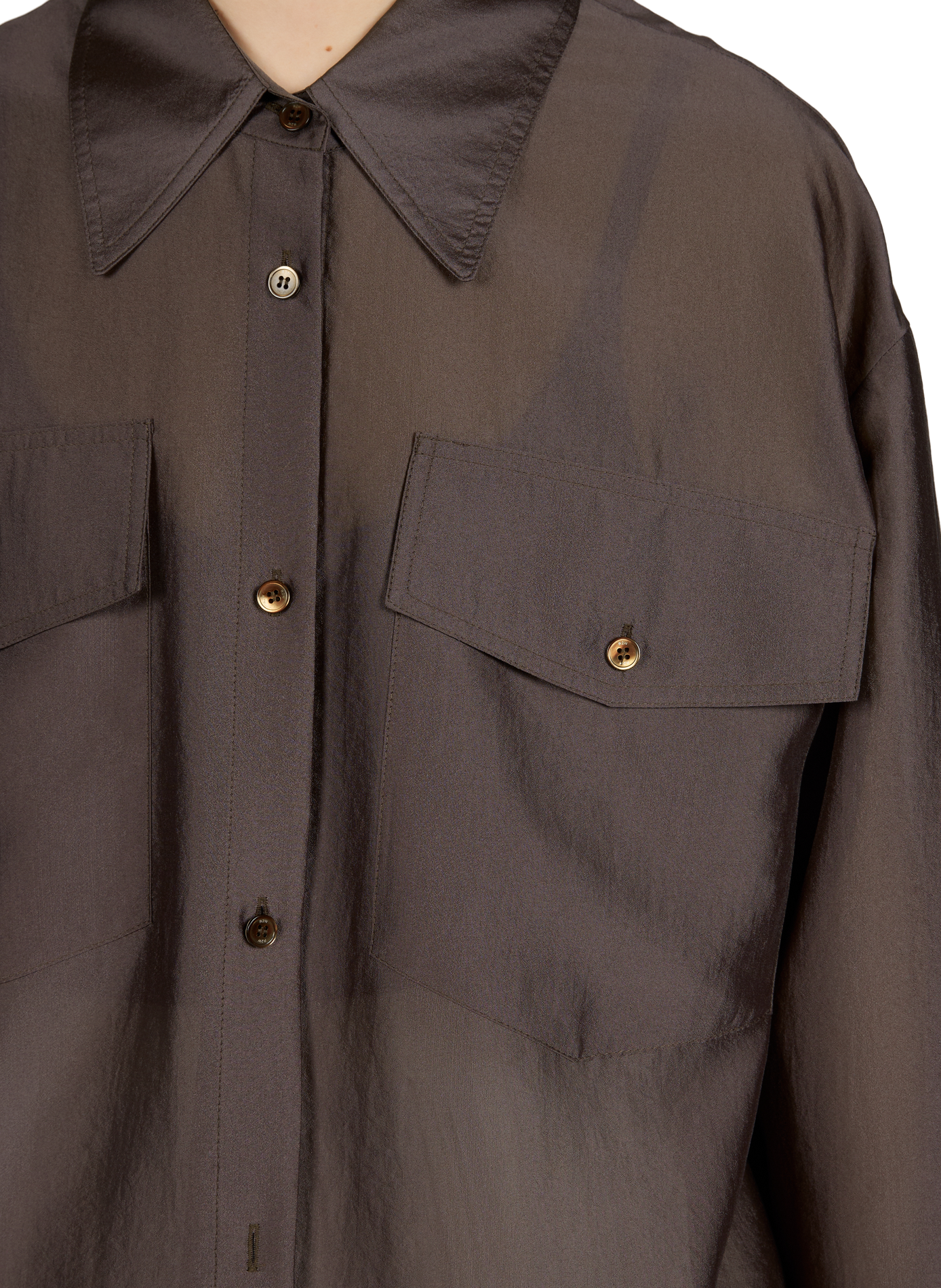 Chemise fluide satinée R2W Marron