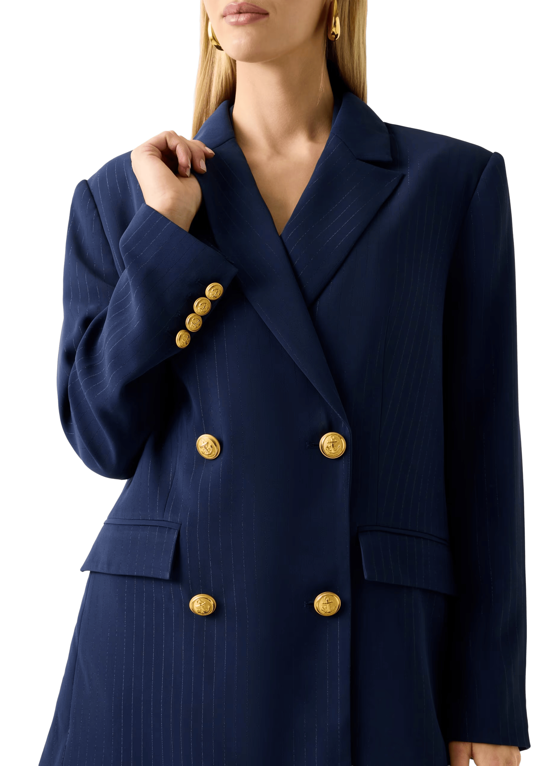 Blazer droit à rayures GUESS Multicolore