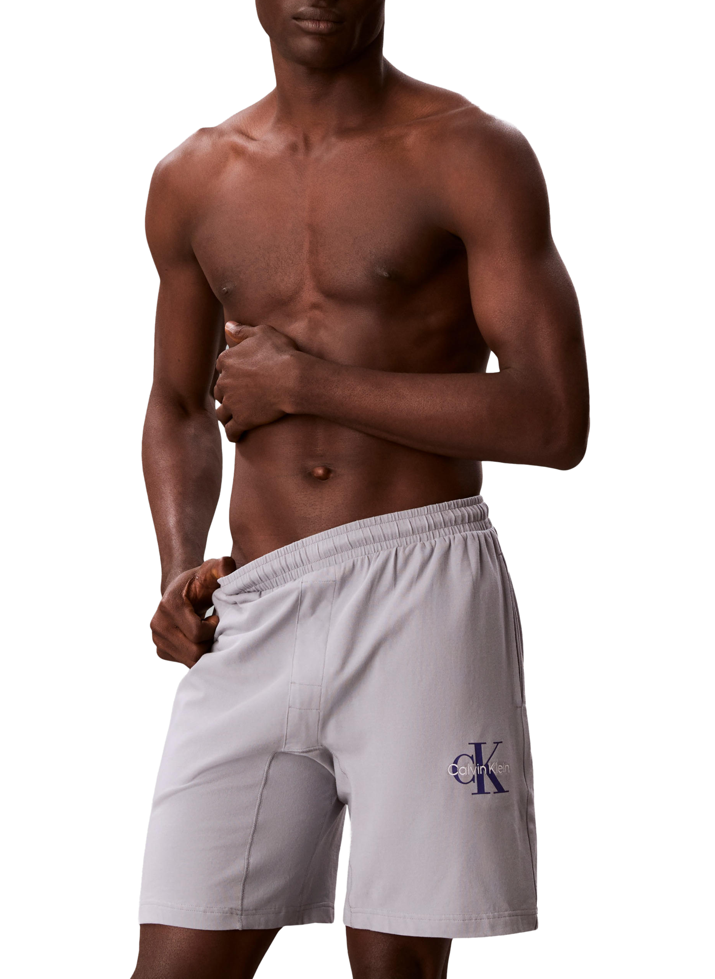 Bermuda à logo en coton mélangé CALVIN KLEIN Gris