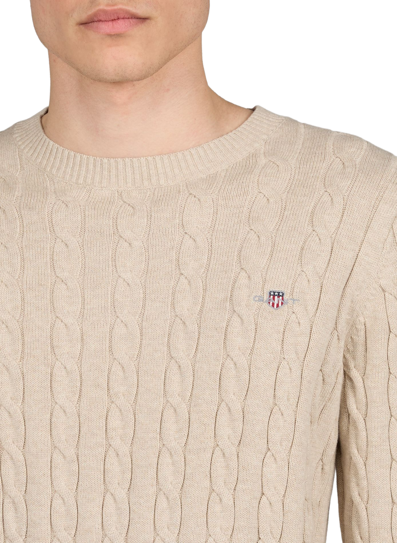 Cable knit jumper GANT Beige