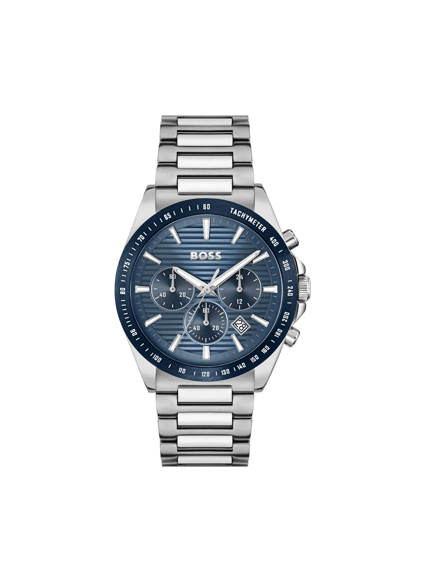 Montre quartz Strike Chrono en acier inoxydable BOSS MONTRES Bleu