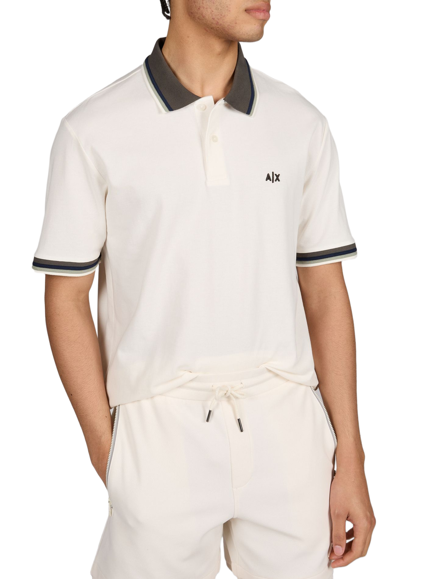 Short sleeve cotton polo shirt ARMANI EXCHANGE Beige