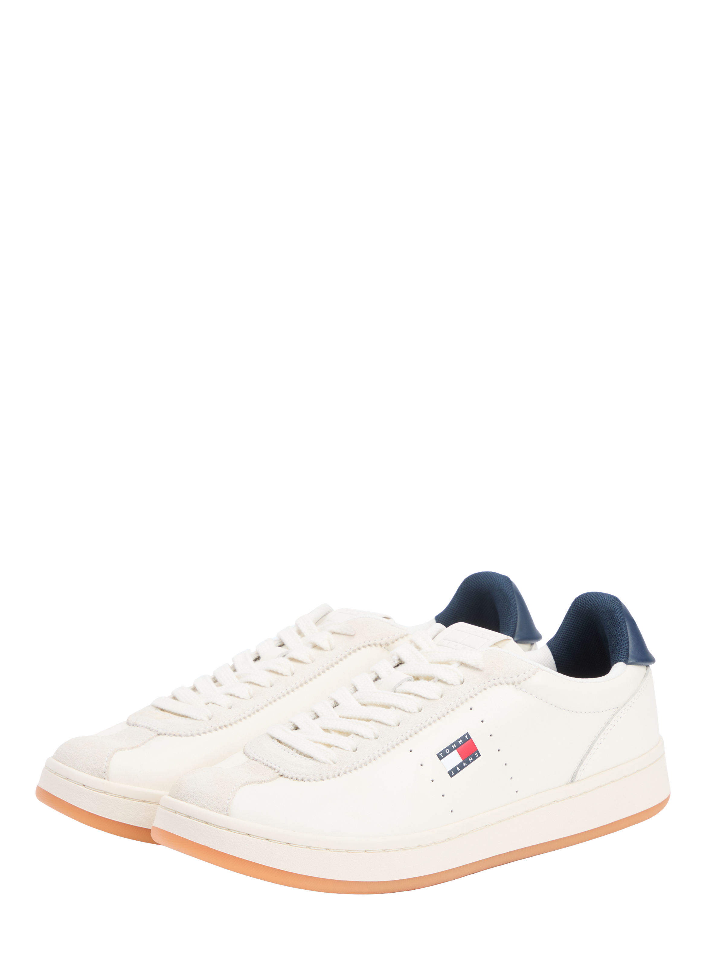 Baskets à logo en cuir TOMMY HILFIGER Blanc