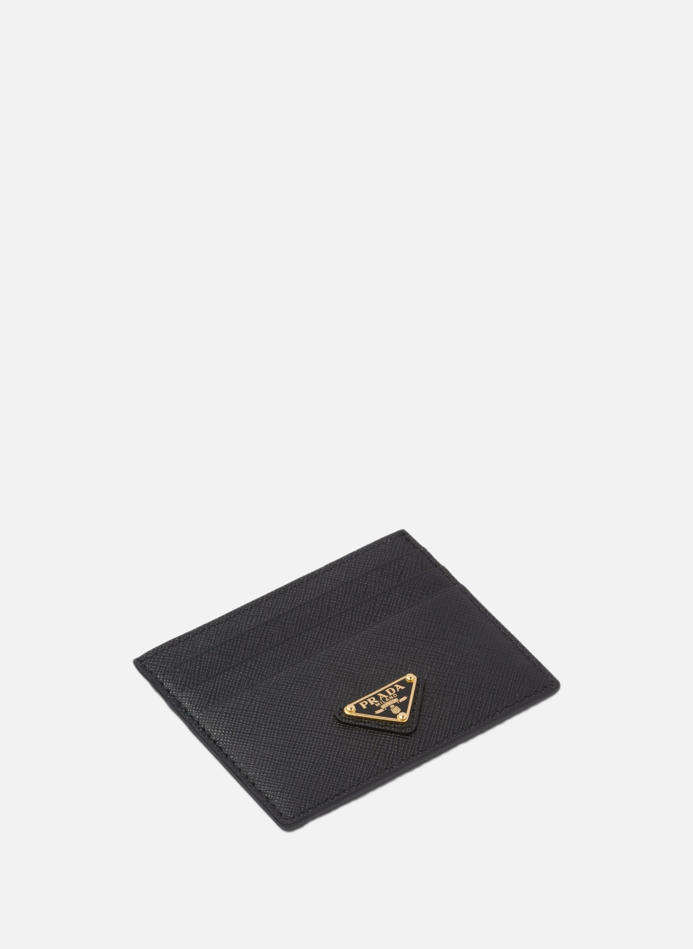 Porte-cartes en cuir saffiano PRADA Noir