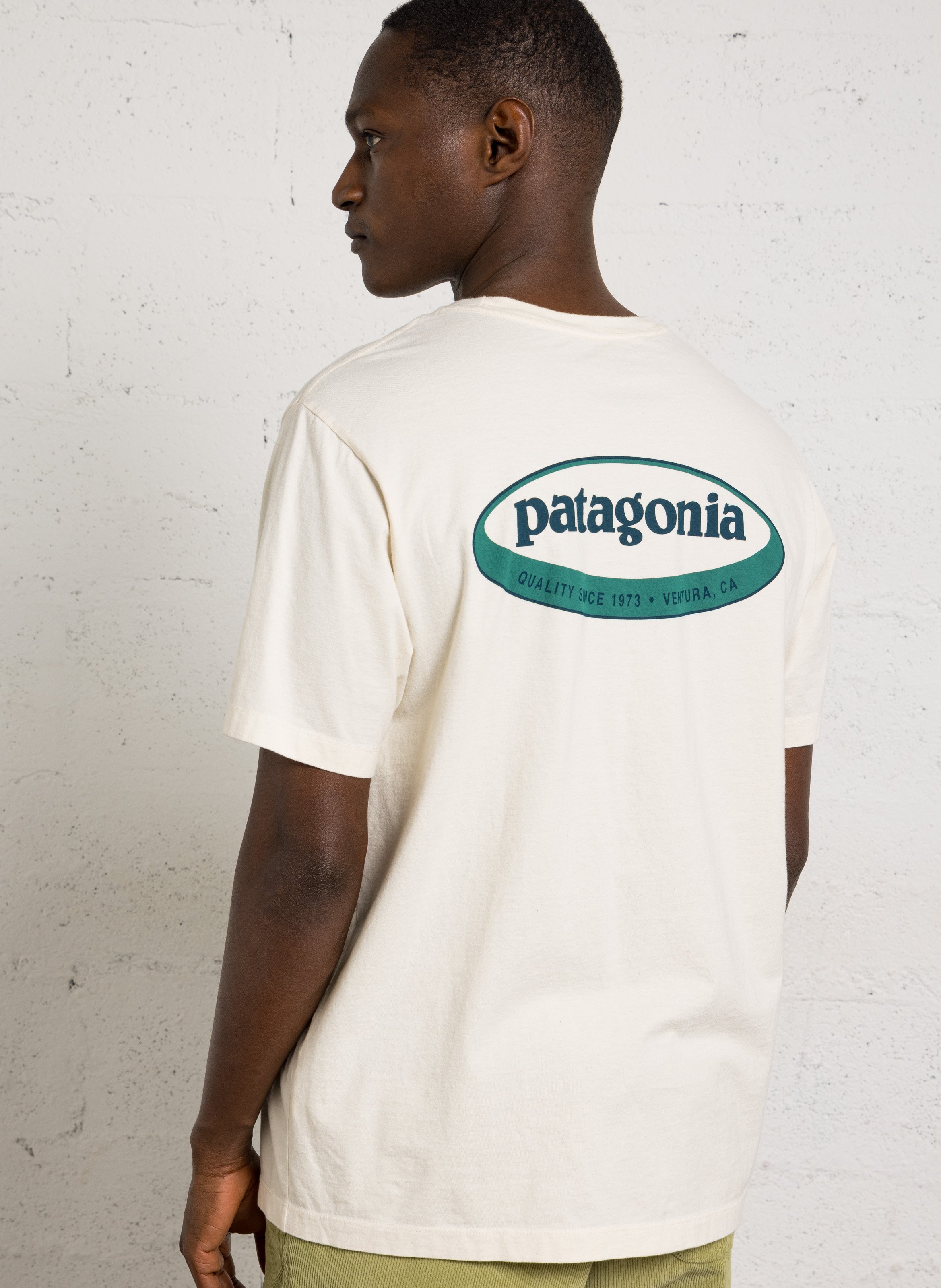 Tee-shirt col rond en coton bio PATAGONIA Beige