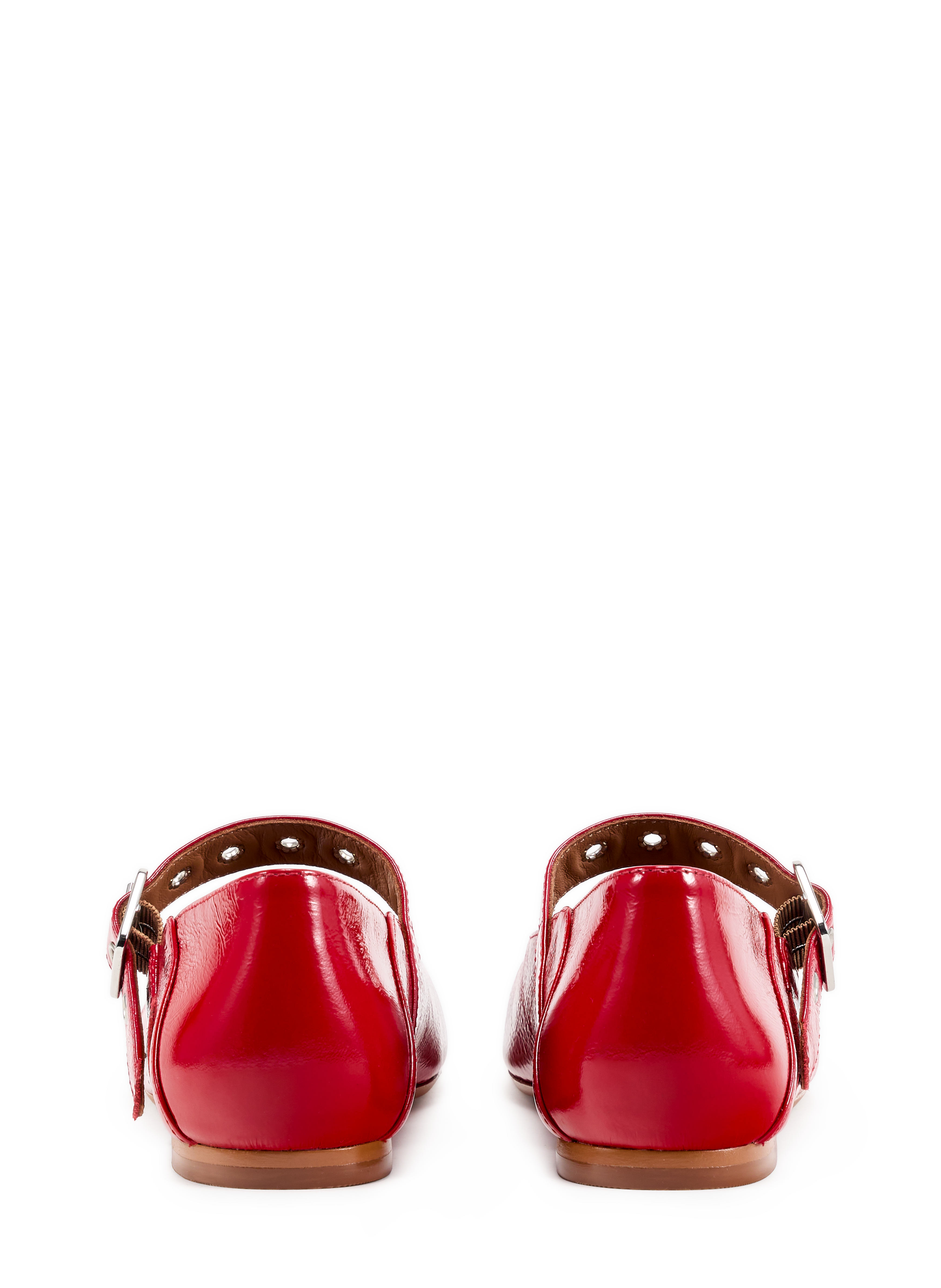 Ballerines Feu à bride en cuir SAISON 1865 Rouge