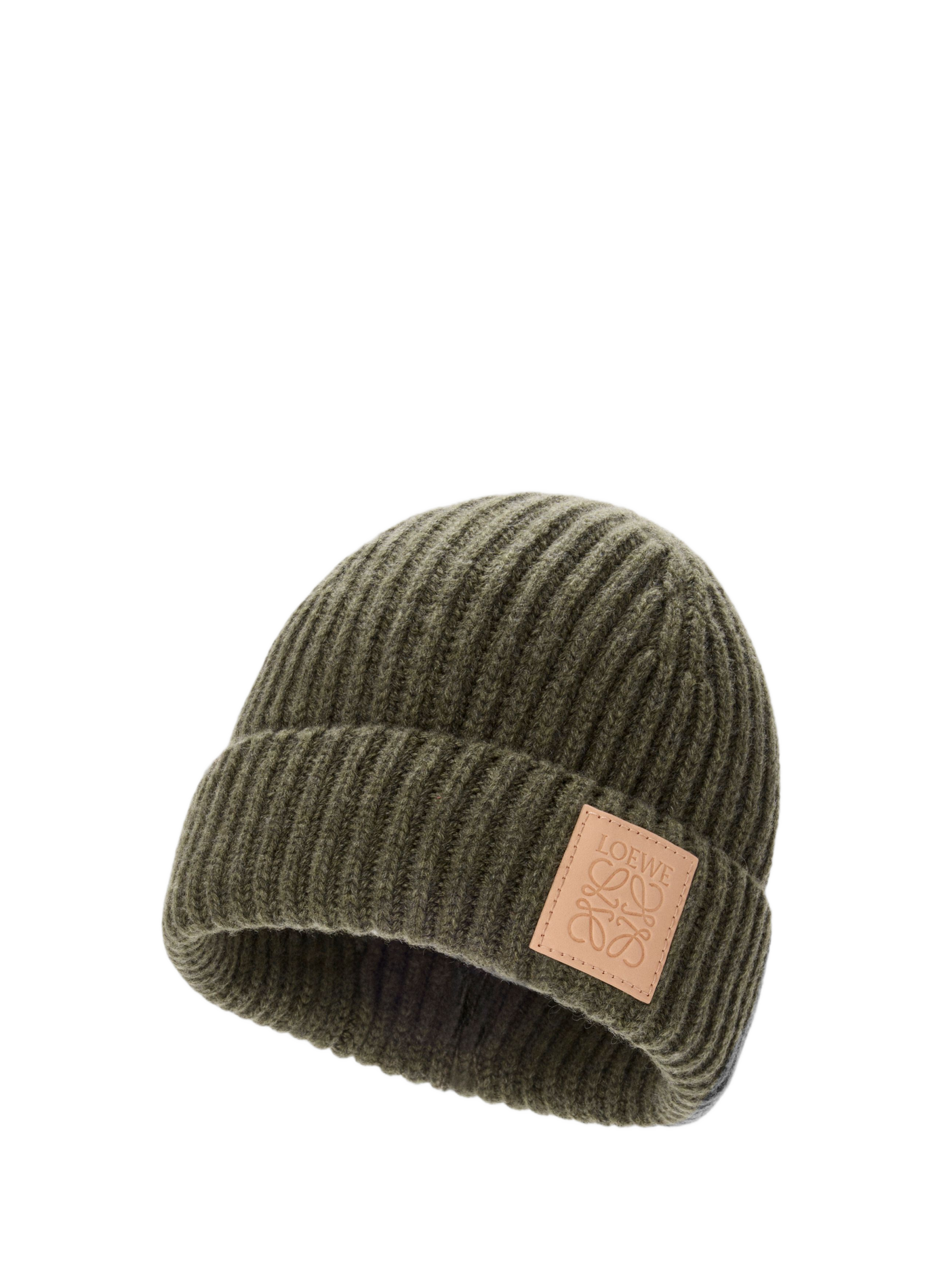 Ribbed Cashmere Beanie LOEWE Khaki