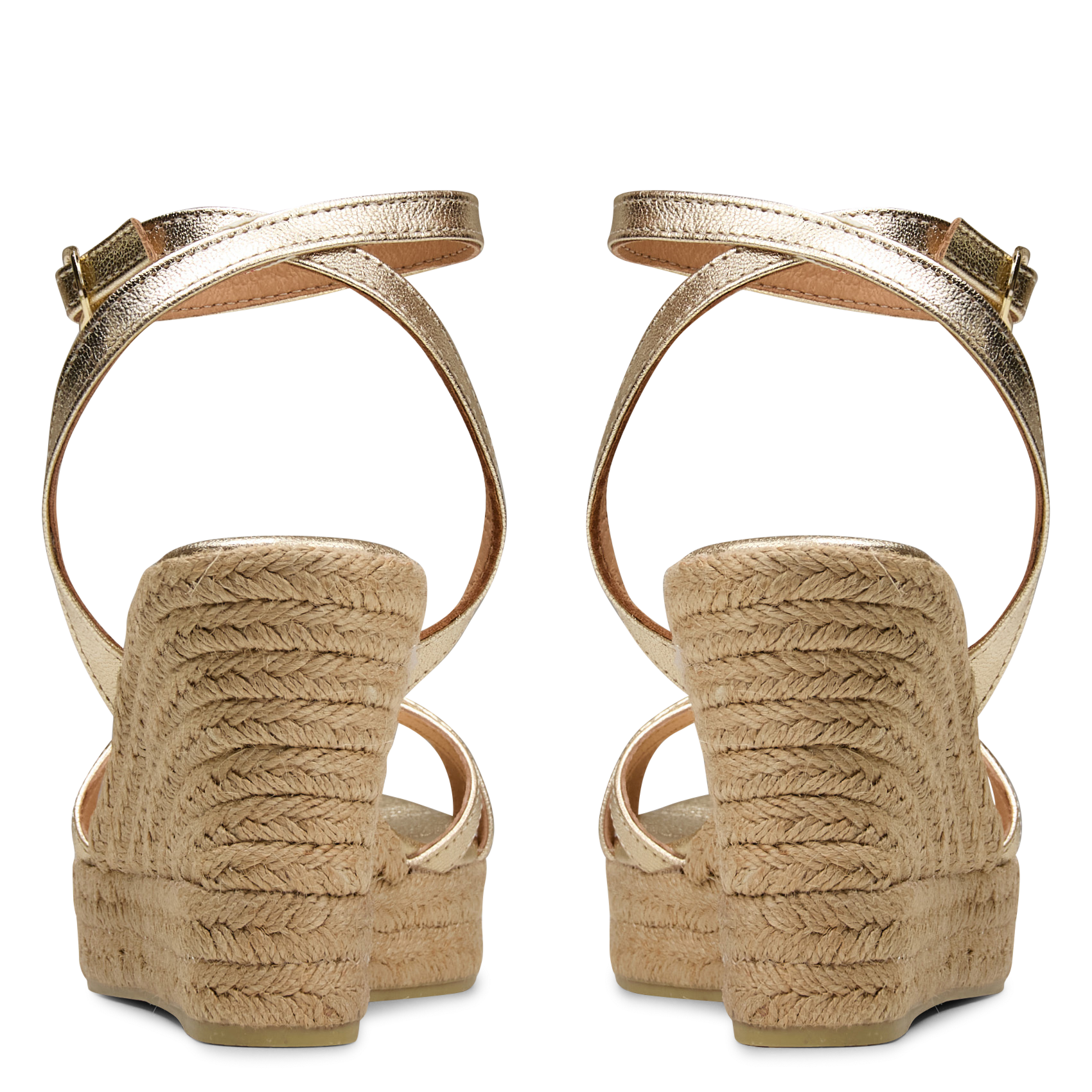 Sandales compensées en cuir métallisé scarlette MAISON 123 Doré