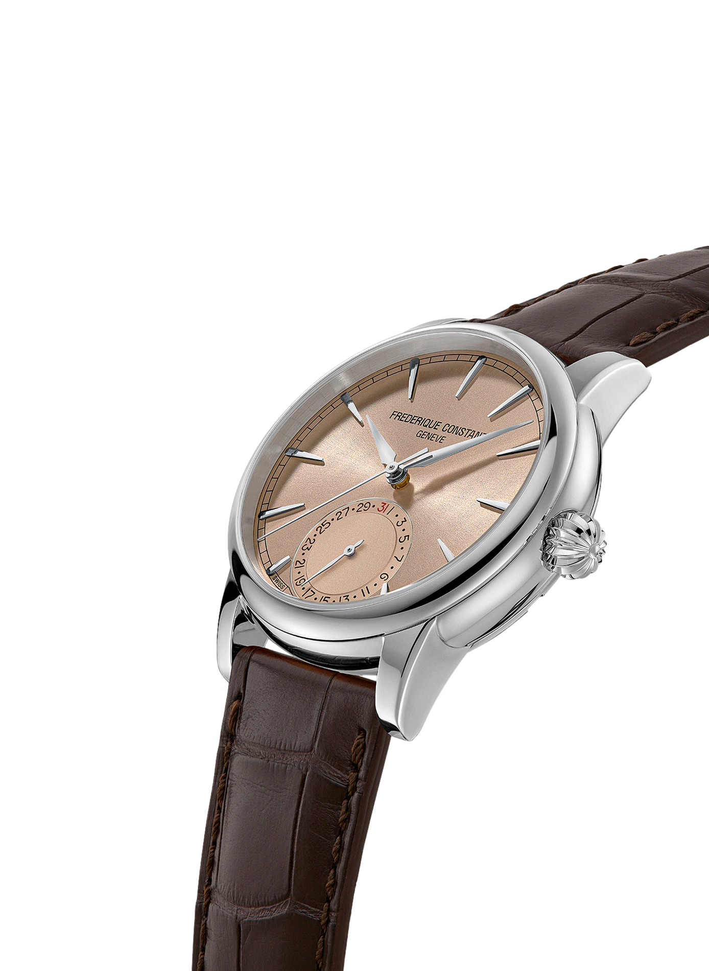 Montre automatique en cuir d'alligator FREDERIQUE CONSTANT Orange