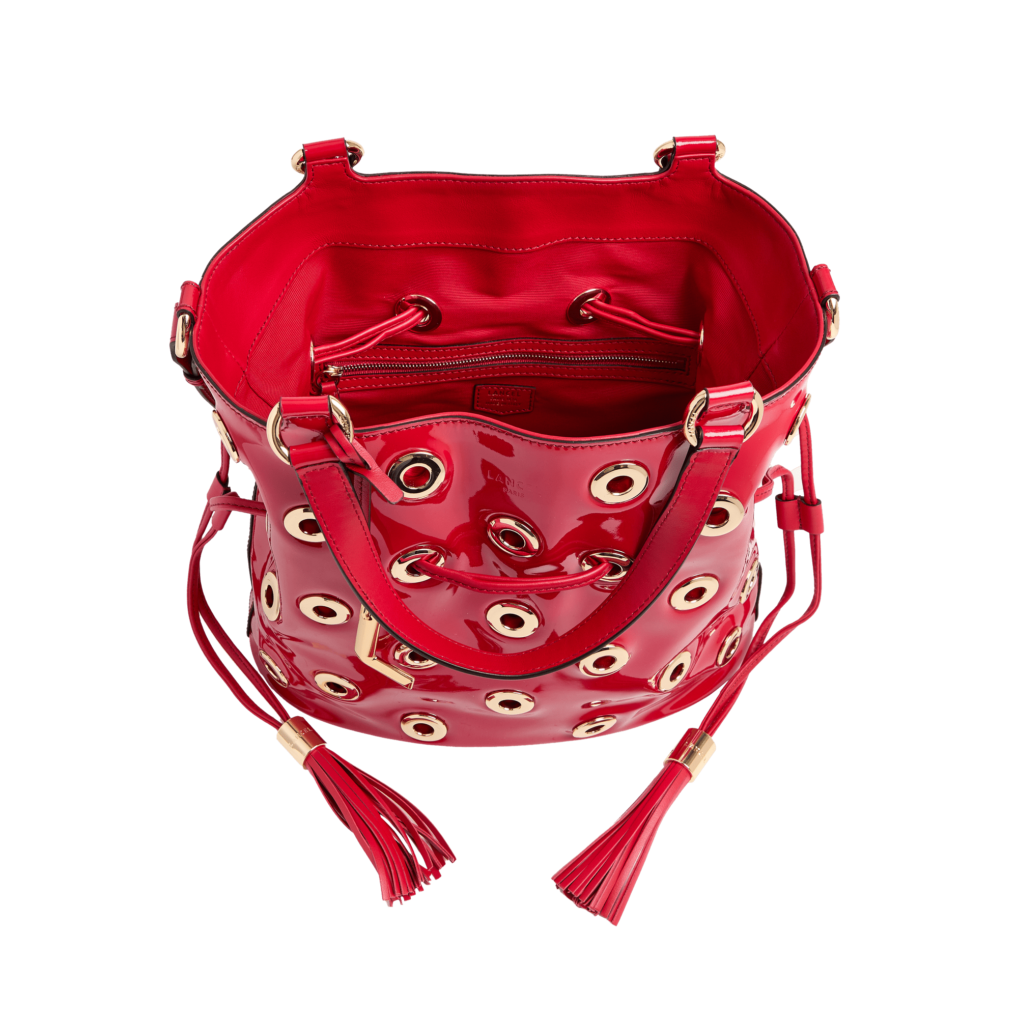 Handtas eerste flirt capsule 150 jaar in kalfsleer LANCEL Rood