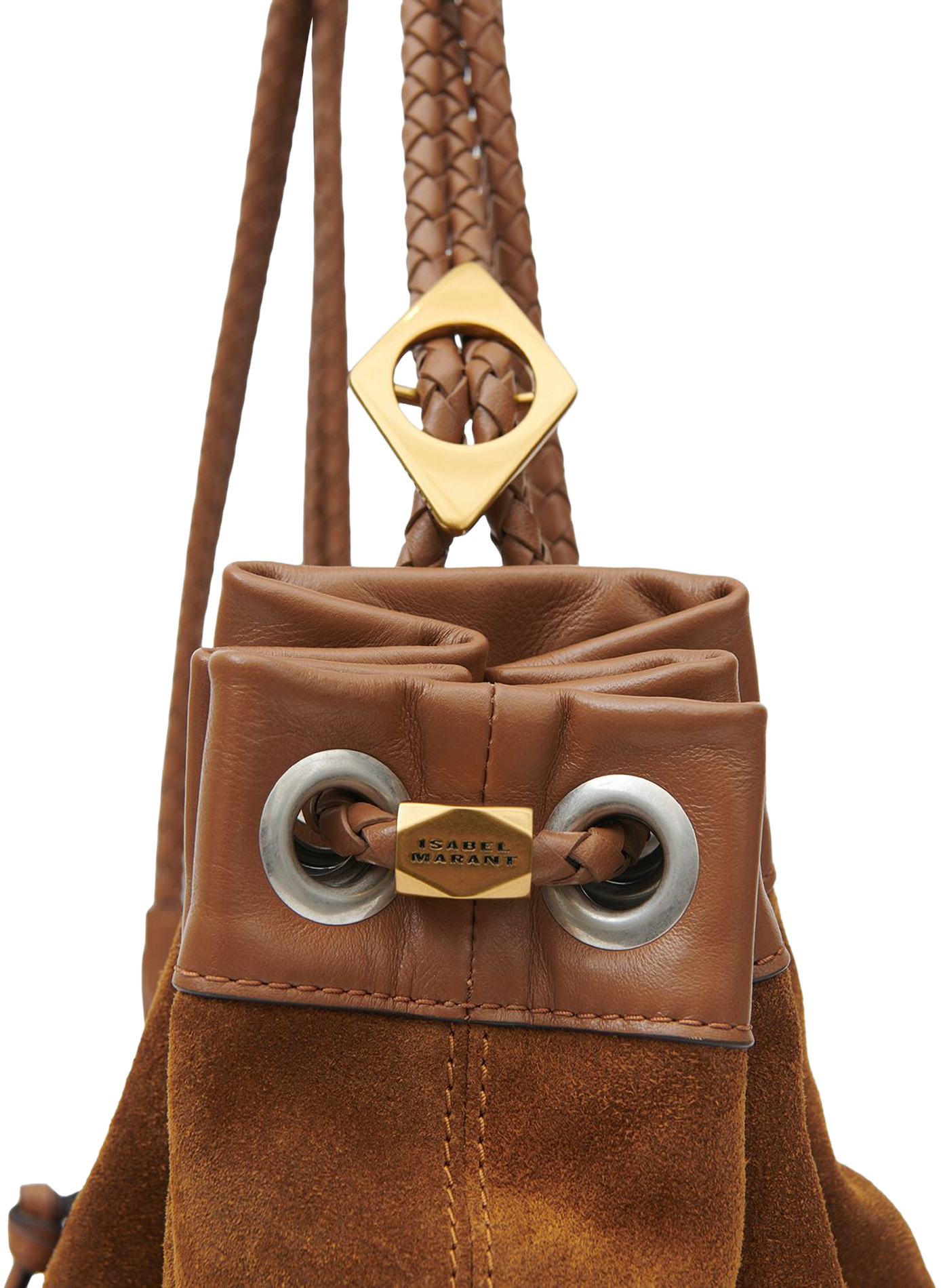 Maia Medium Schultertasche aus Veloursleder ISABEL MARANT Braun