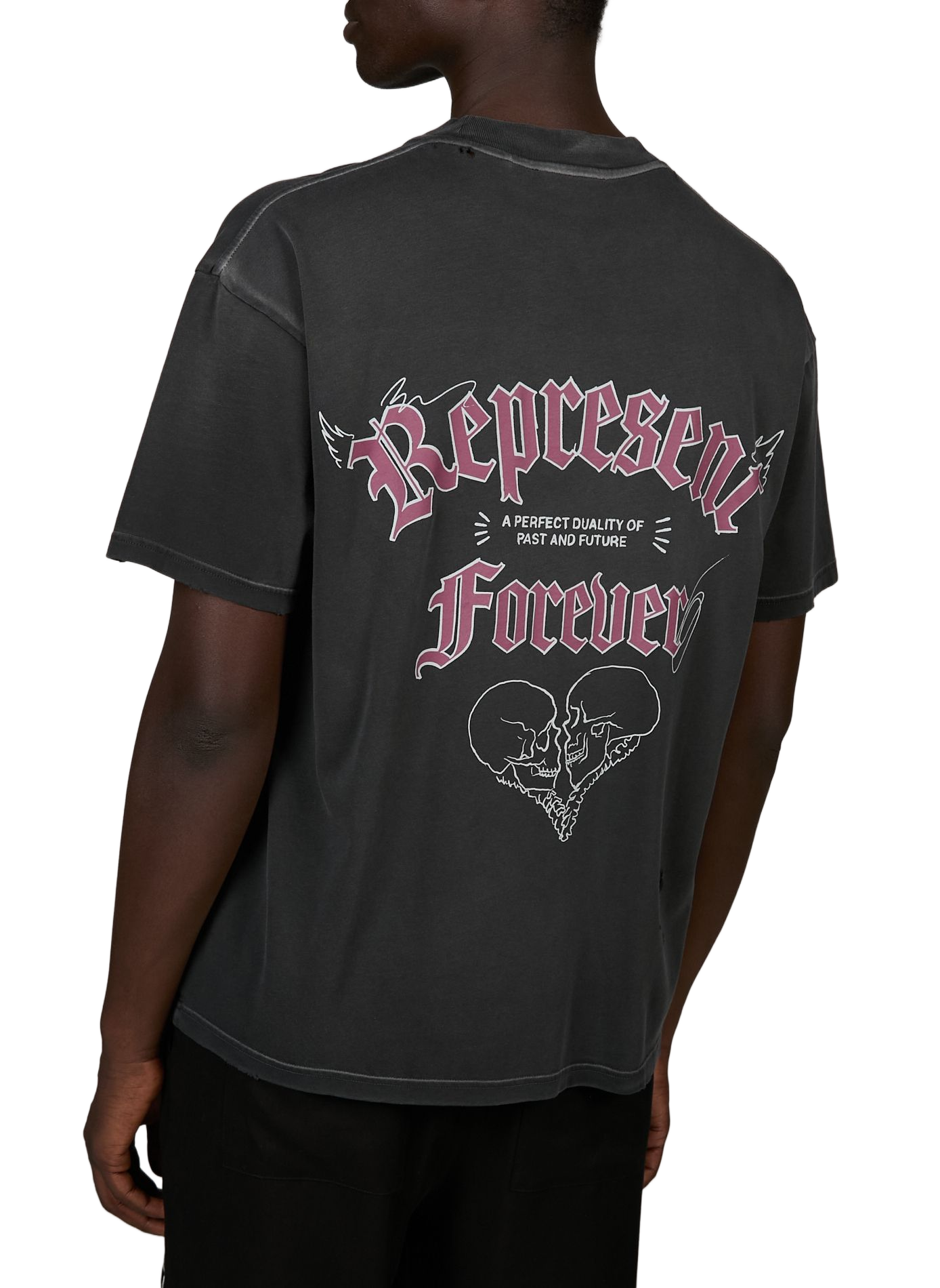 Round neck cotton t-shirt REPRESENT Black