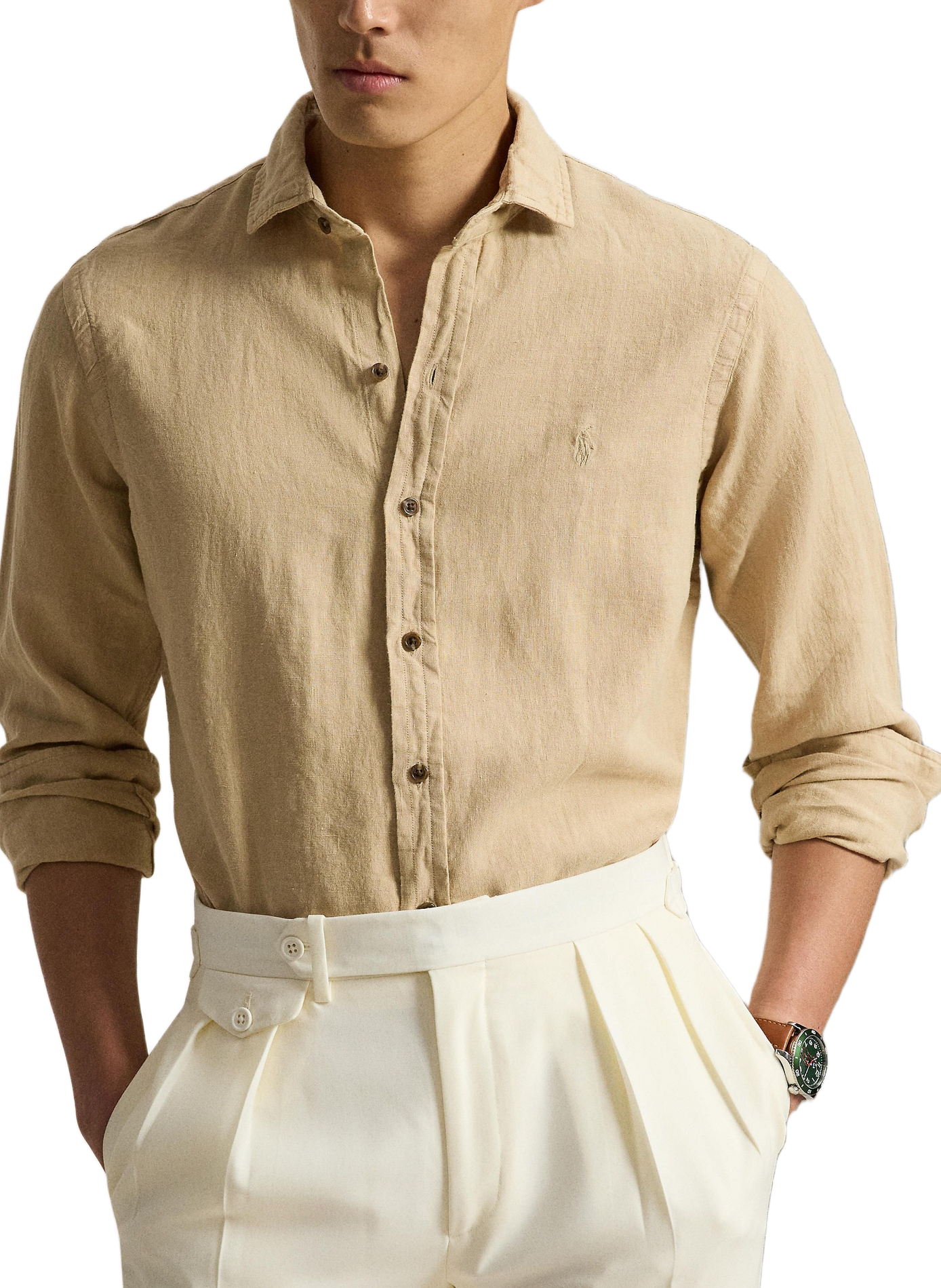 Straight linen shirt POLO RALPH LAUREN Beige