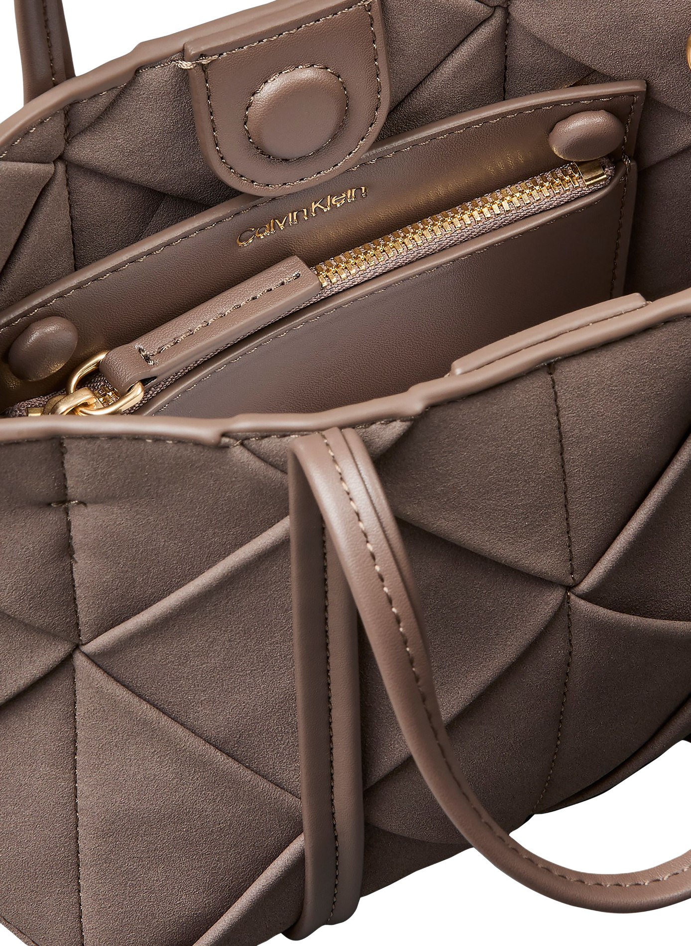 Suede shoulder bag CALVIN KLEIN Beige