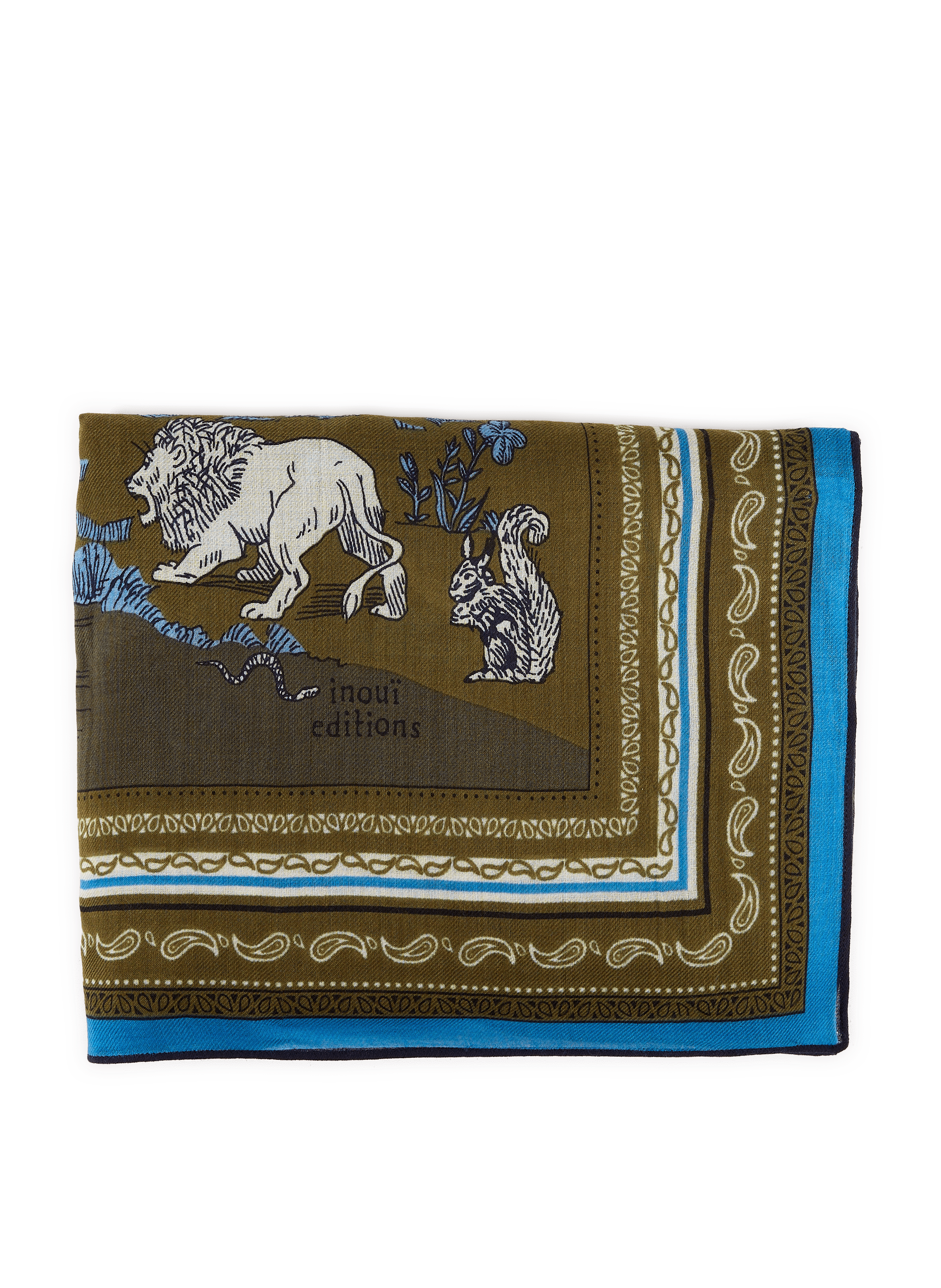Bedruckter Wollschal INOUI EDITIONS Khaki