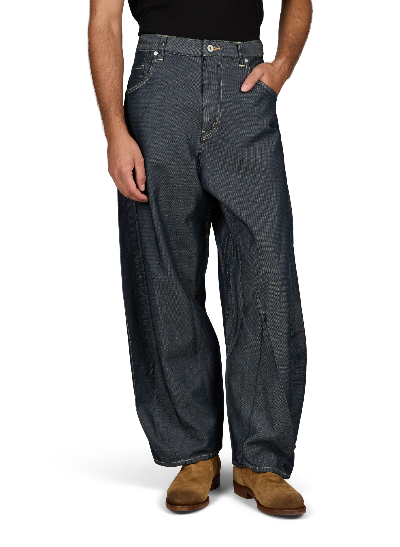 Wide-leg balloon jeans in denim effect COMME DES GARCONS HOMME Multicolour