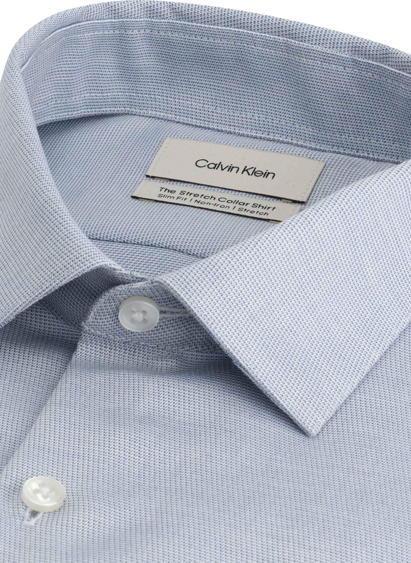 Straight-fit patterned shirt in a cotton blend CALVIN KLEIN Blue