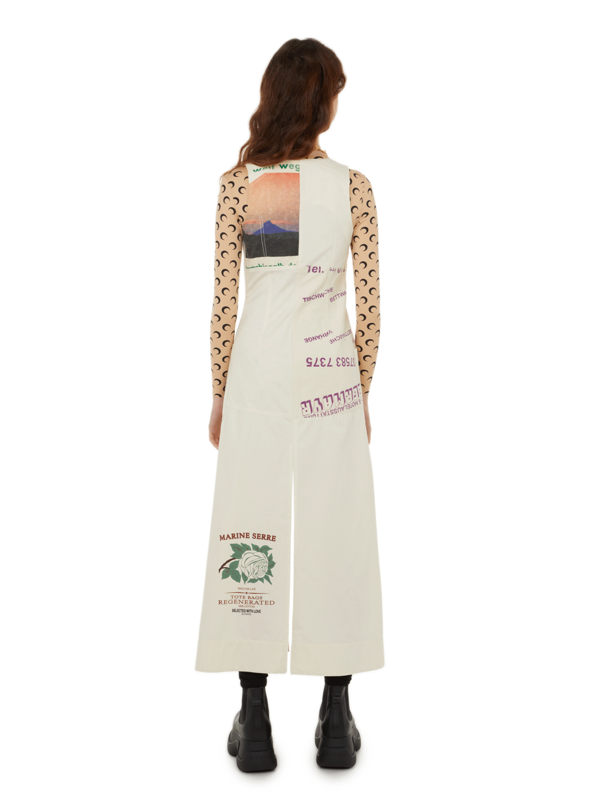 Robe longue imprimée en coton MARINE SERRE Multicolore