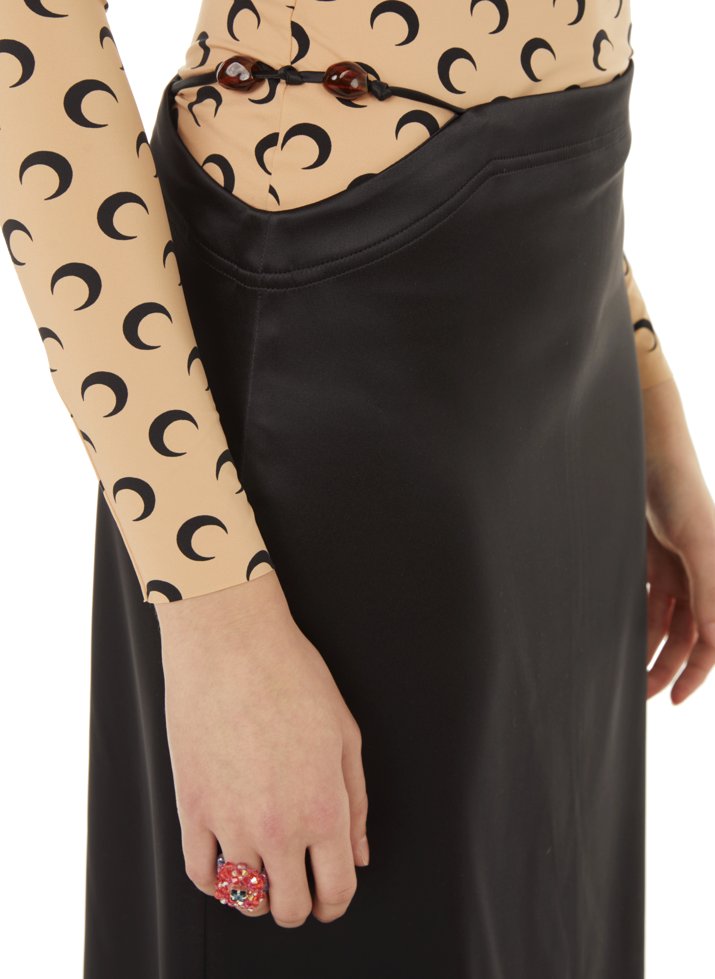 Straight satin maxi skirt  GANNI Black