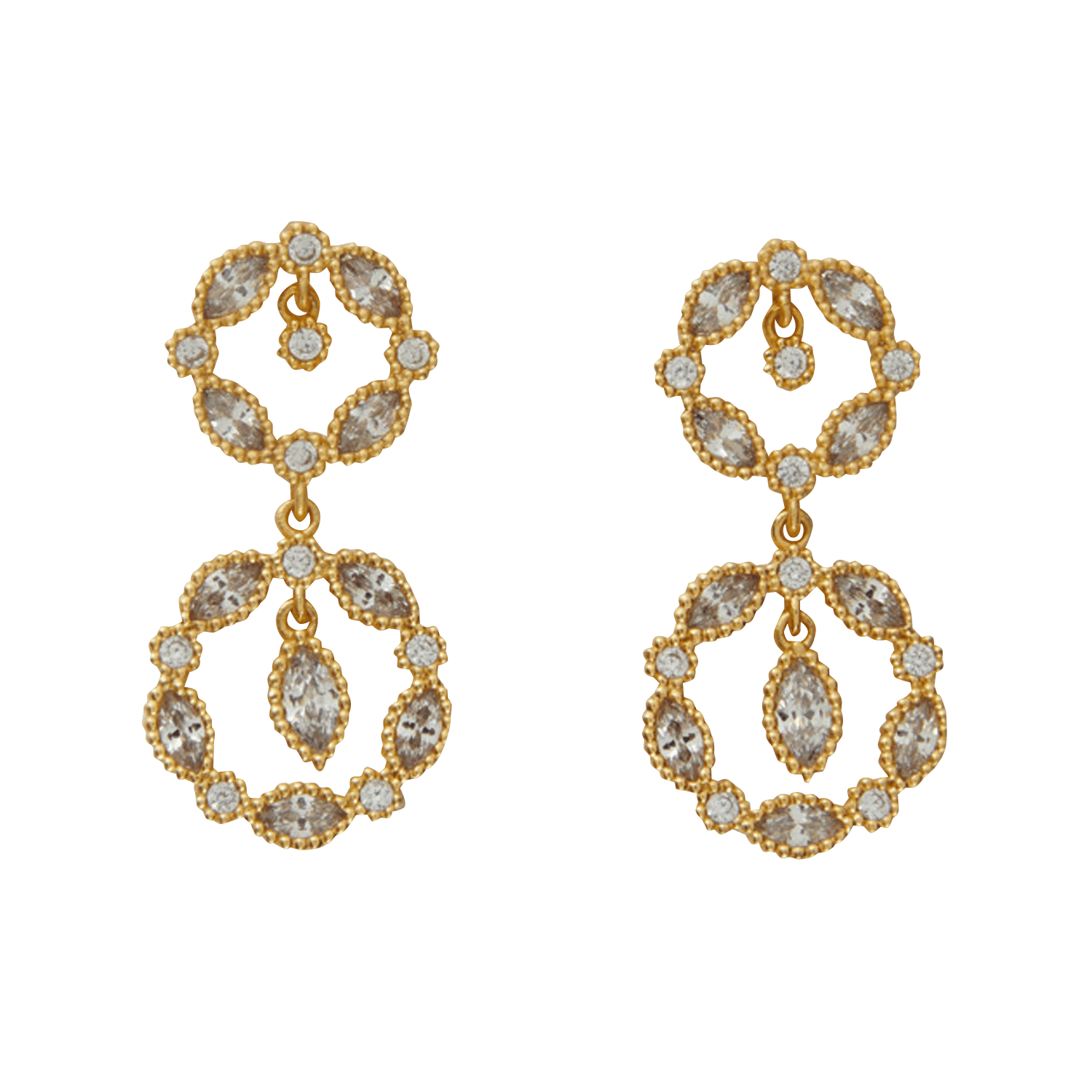 Boucles d'oreilles Sharon - Laiton doré à l'or fin 18k main image 1