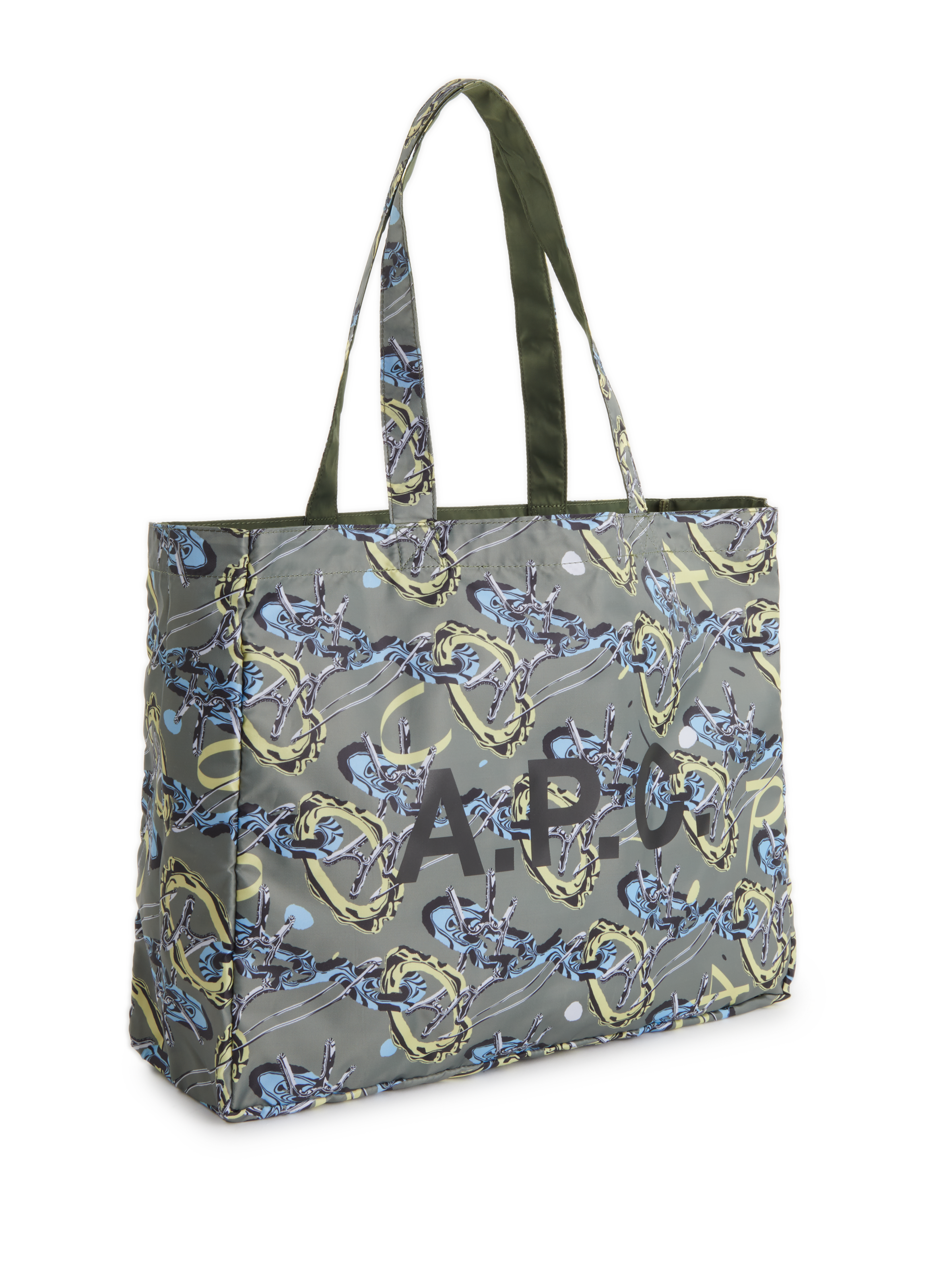 Printed tote bag A.P.C. Green