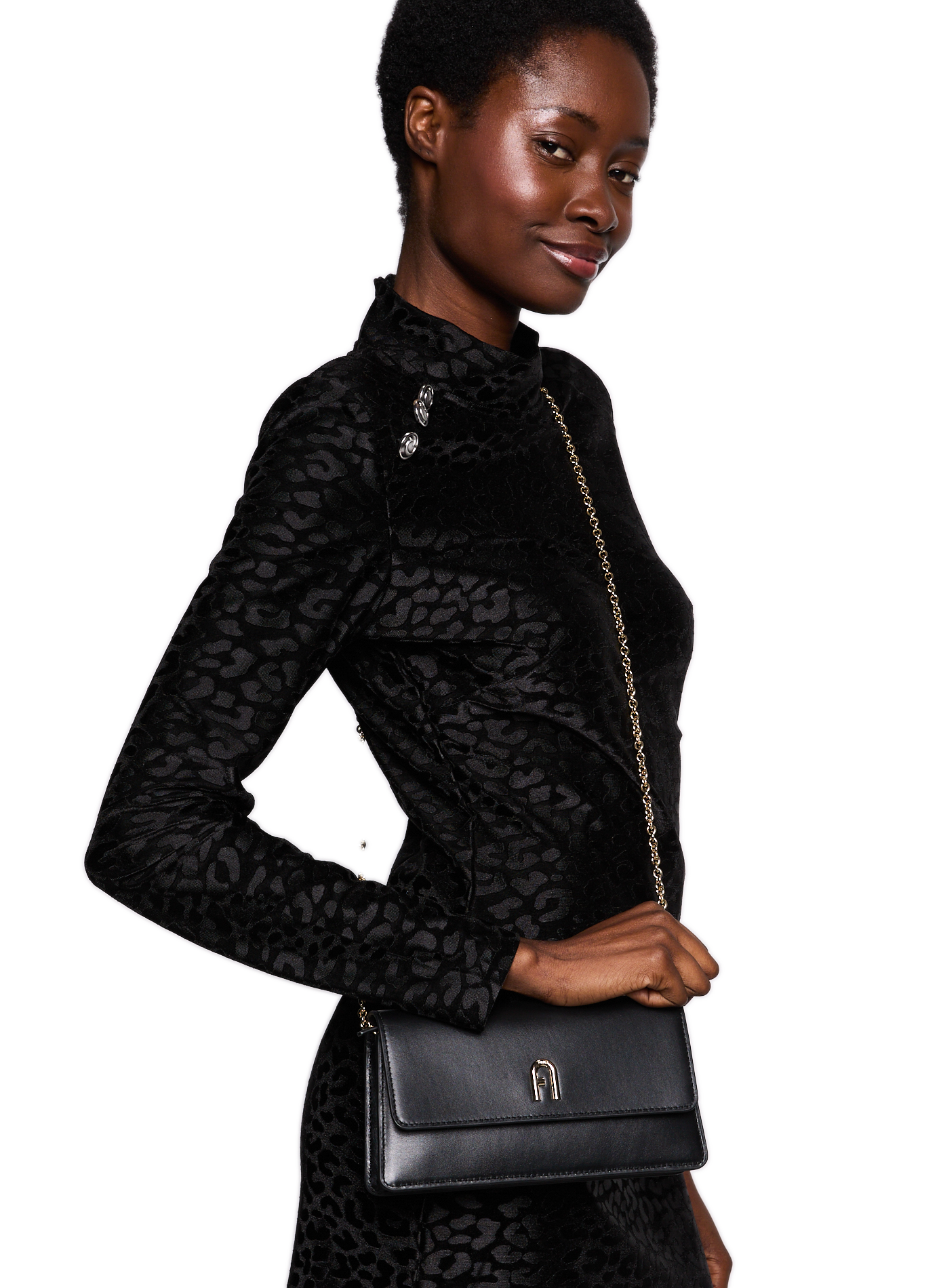 Pochette Diamante en cuir  FURLA Noir