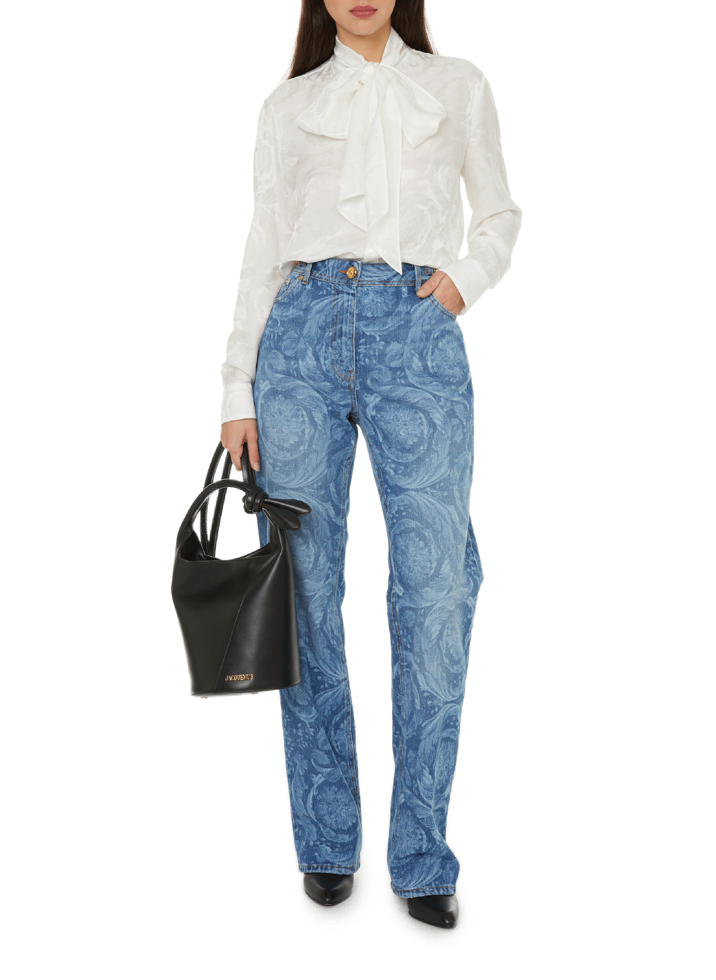 Silk-blend shirt VERSACE White