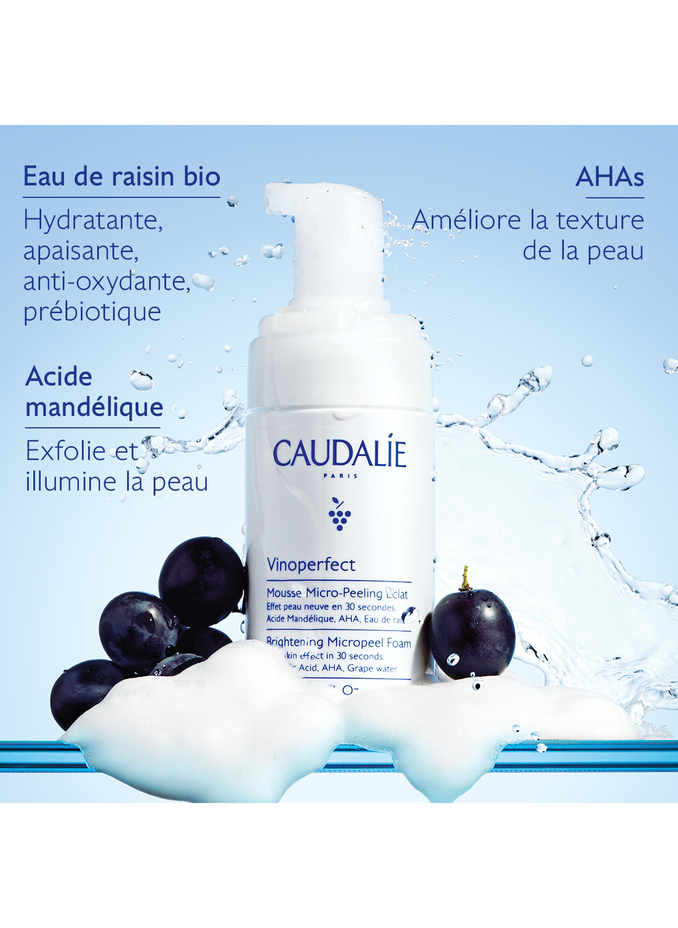 Vinoperfect Radiance Revealing Micro-Peeling Mousse CAUDALIE No color