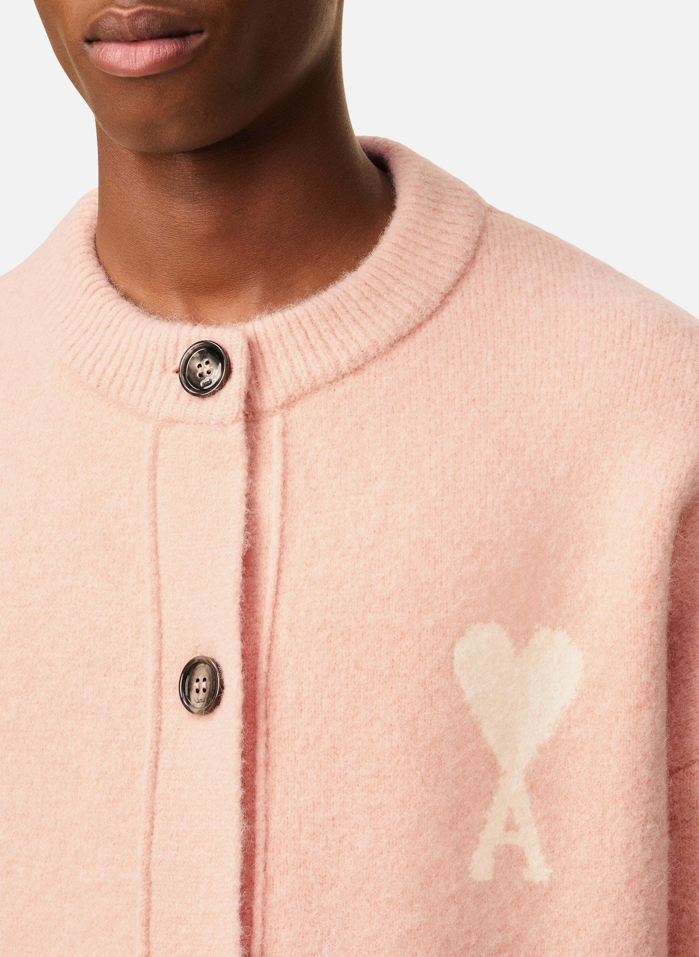 Cardigan ami de coeur en alpaga unisexe AMI PARIS Rose