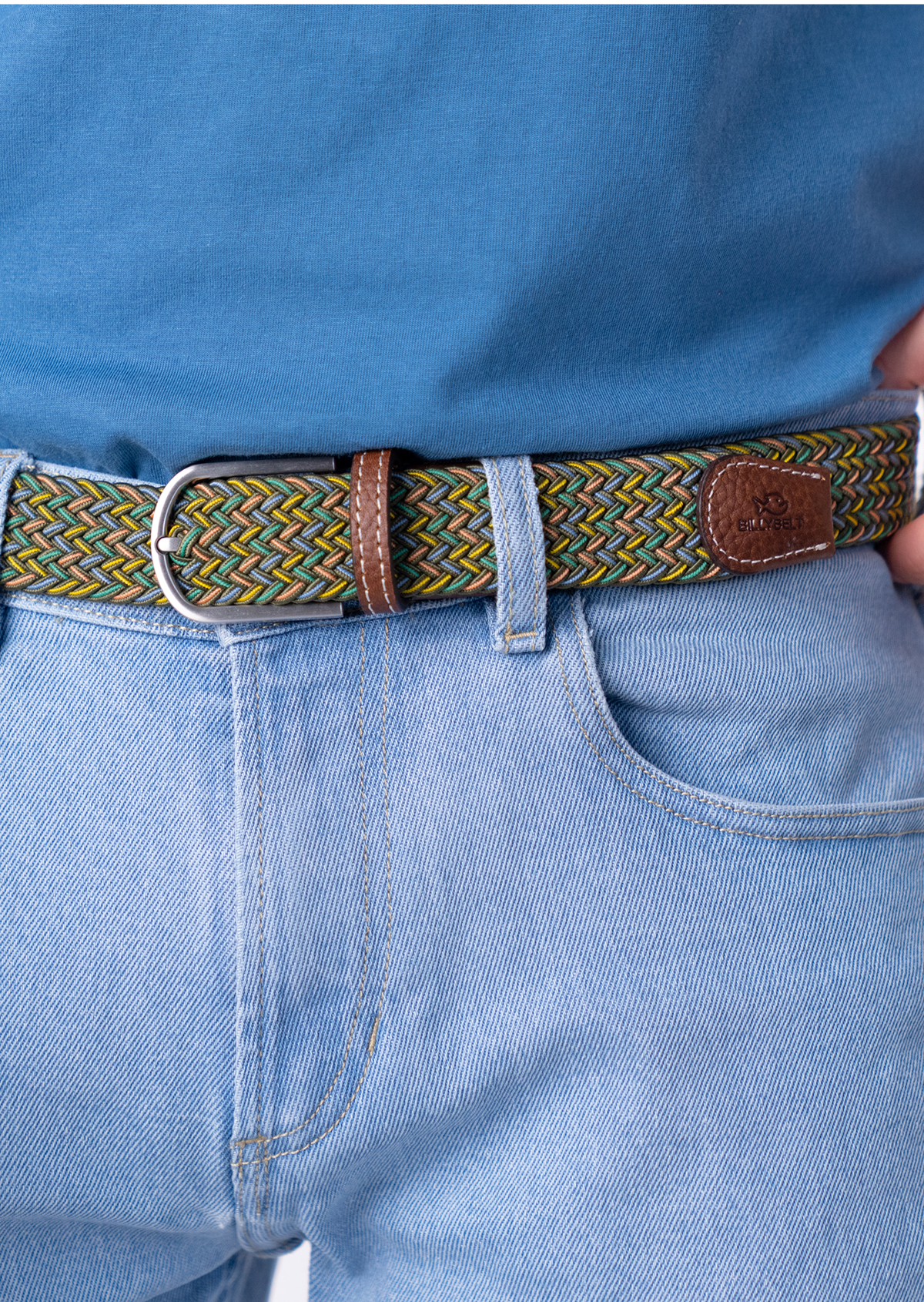Ceinture tressée élastique multicolore BILLYBELT Multicolore