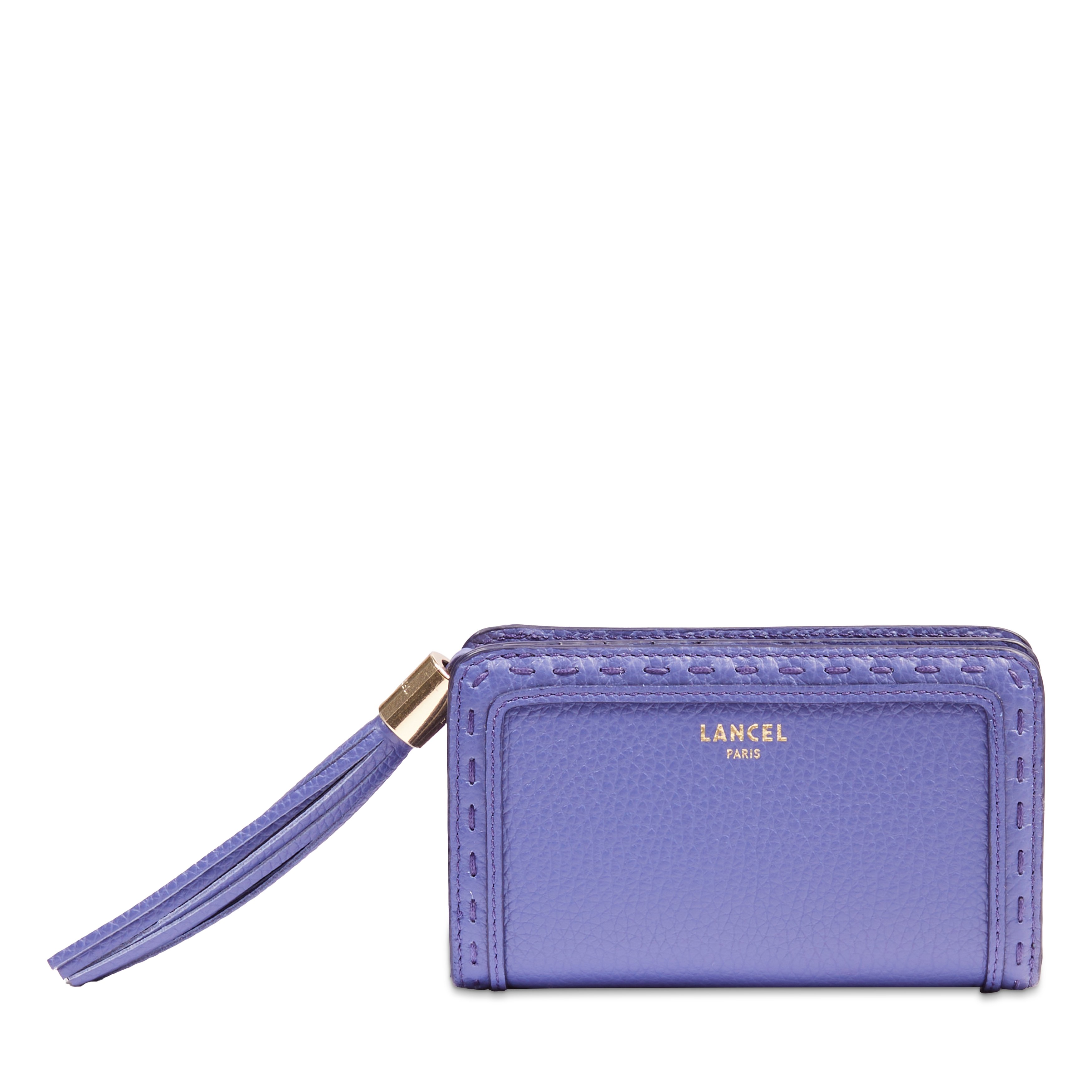 Compacte rechthoekige portefeuille van Lancel's Premier Flirt in leer. LANCEL Blauw